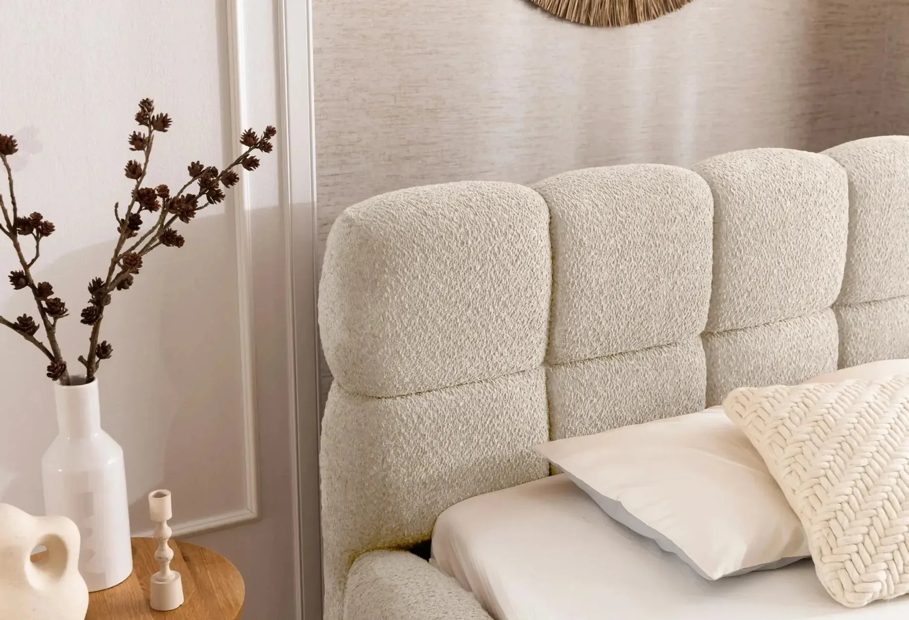 Elise - Lit Coffre Tissu Bouclette 140X200Cm - Image 4