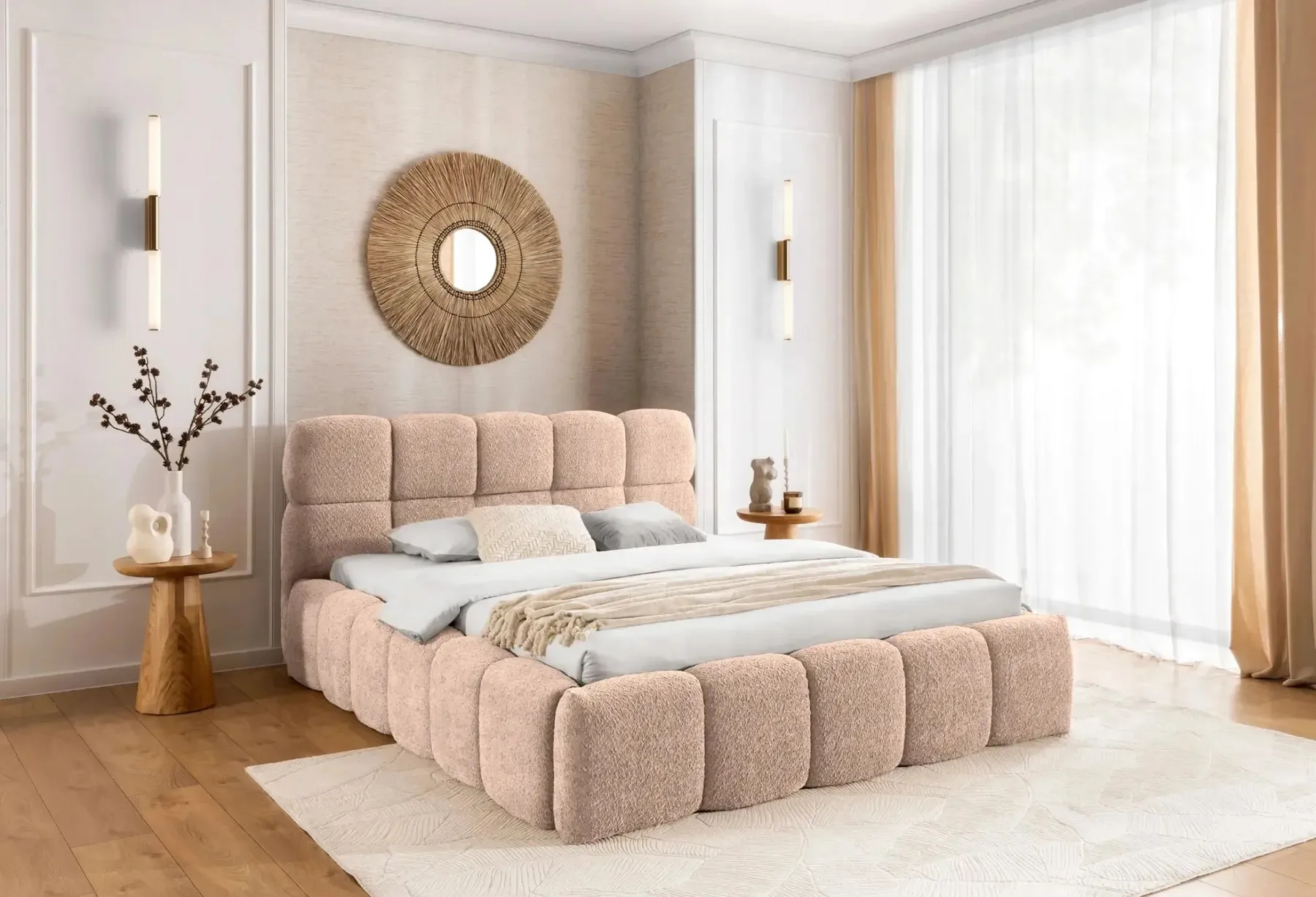 Elise - Lit Coffre Tissu Bouclette 140X200Cm - Image 41