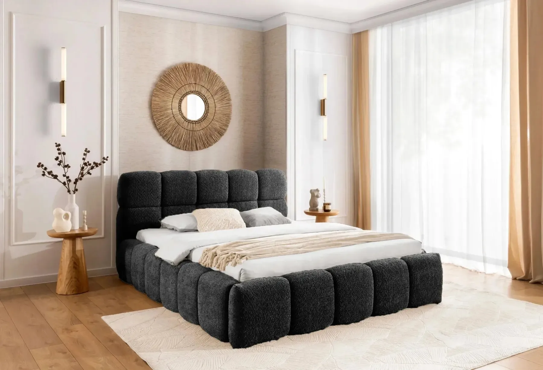 Elise - Lit Coffre Tissu Bouclette 140X200Cm - Image 49
