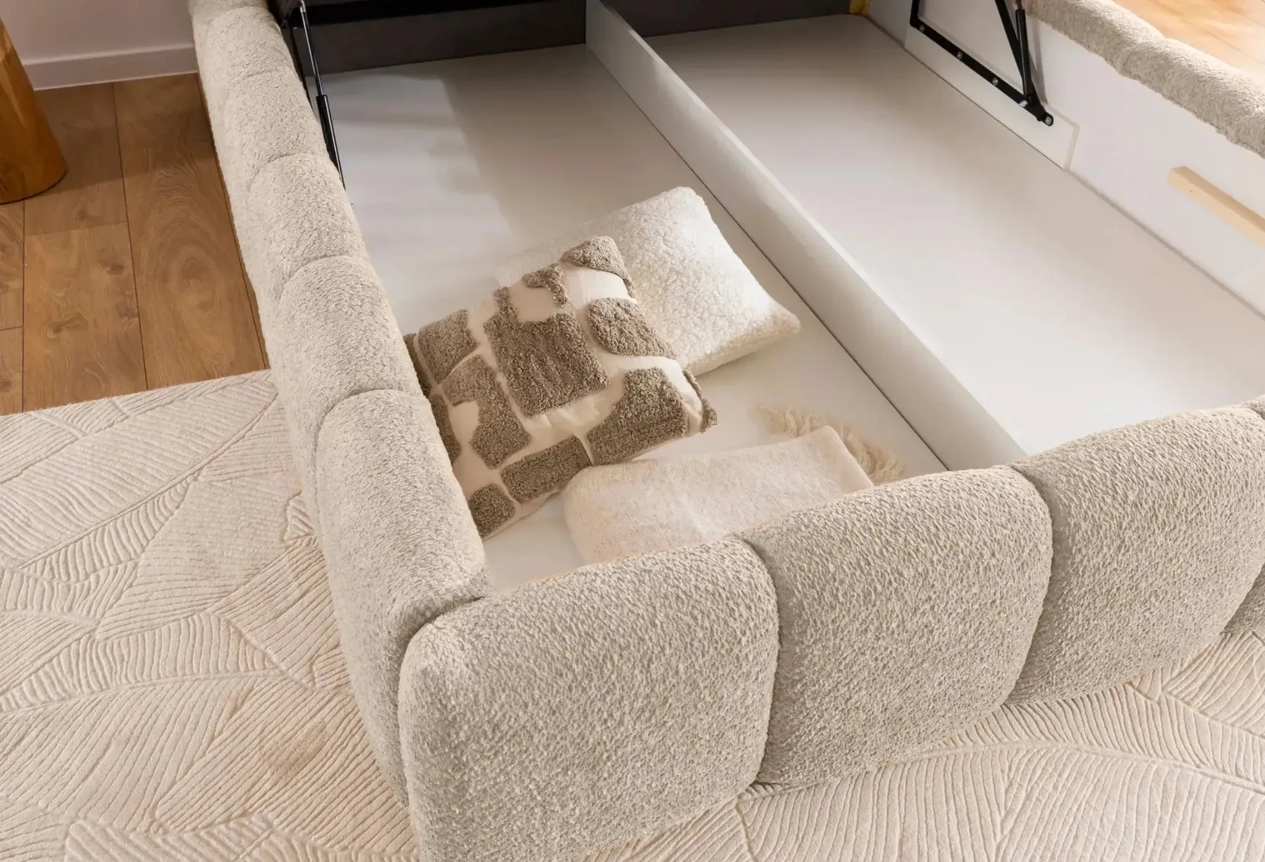 Elise - Lit Coffre Tissu Bouclette 140X200Cm - Image 5