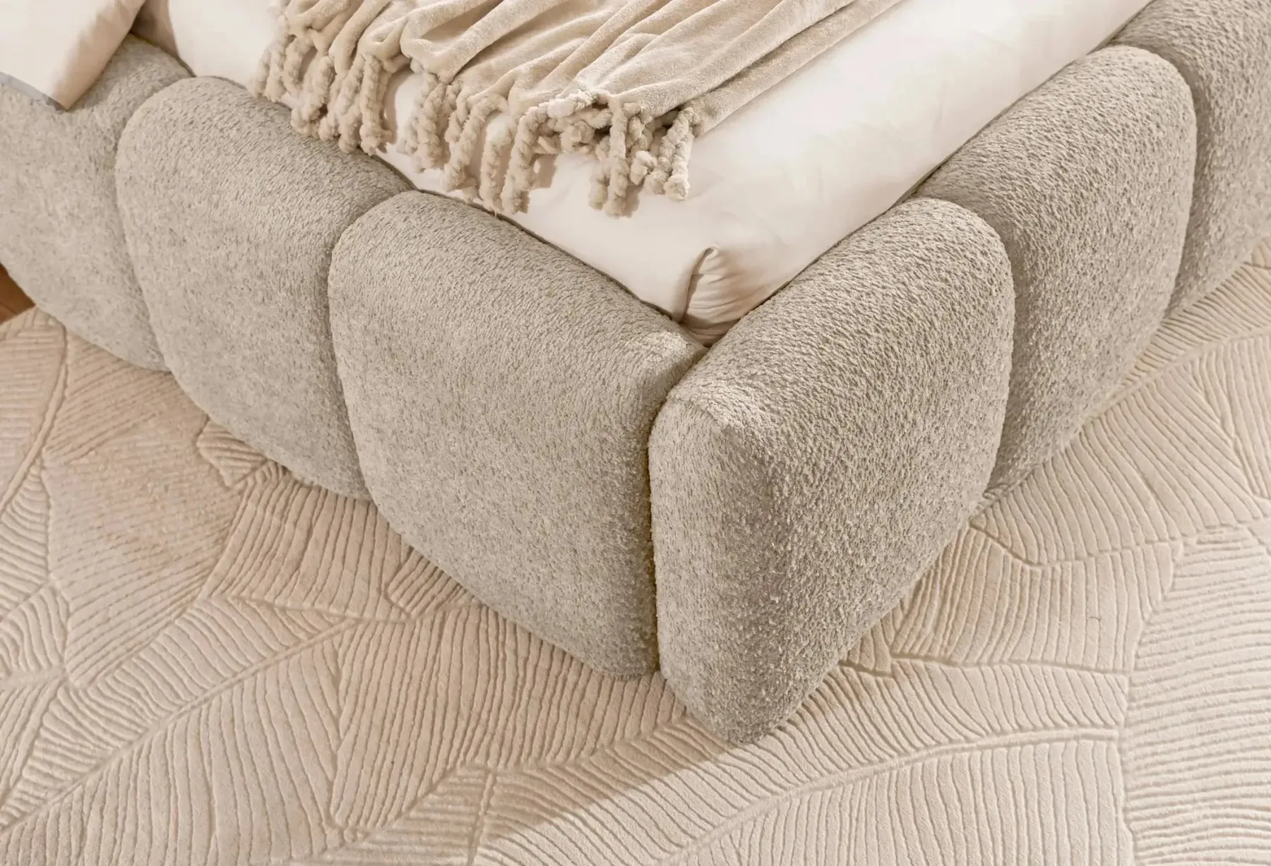 Elise - Lit Coffre Tissu Bouclette 140X200Cm - Image 6
