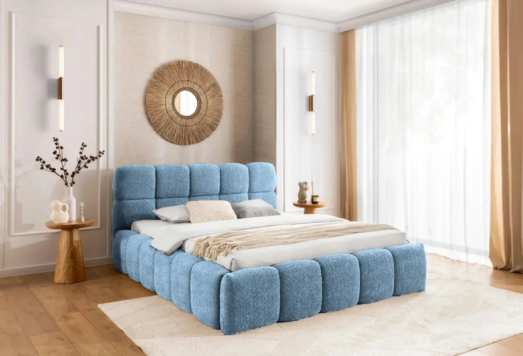 Elise - Lit Coffre Tissu Bouclette 140X200Cm - Image 9