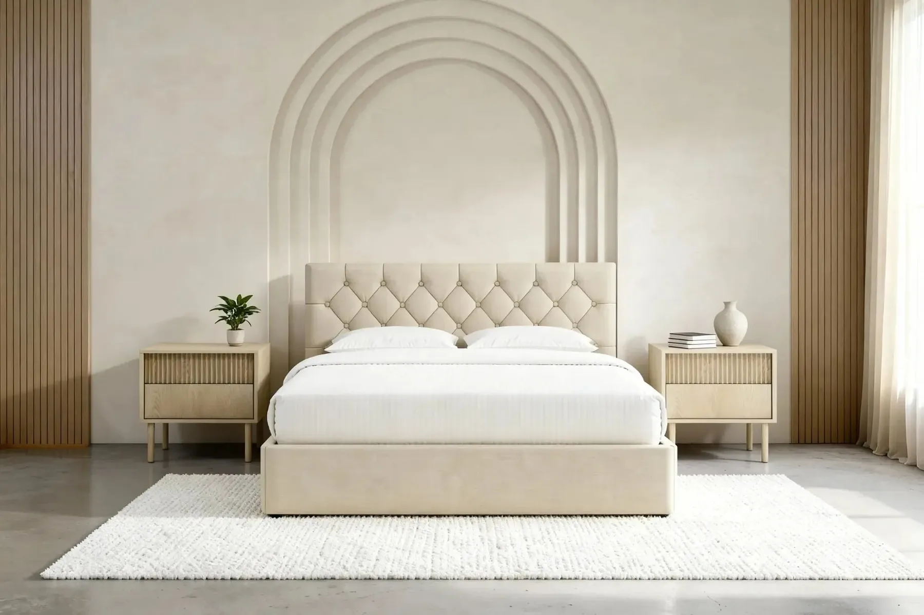 Emile - Lit Coffre Tissu Velours 140X200Cm - Image 2