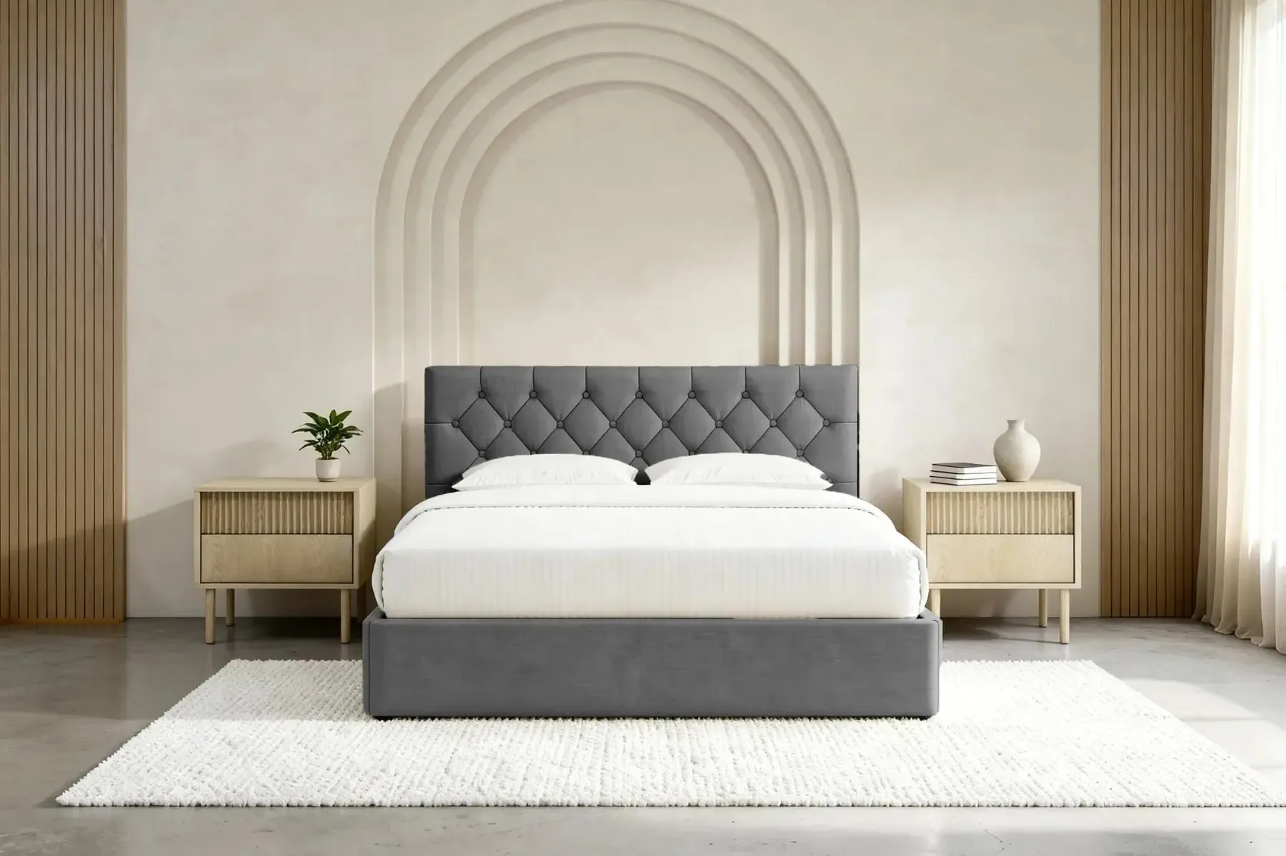 Emile - Lit Coffre Tissu Velours 140X200Cm - Image 35