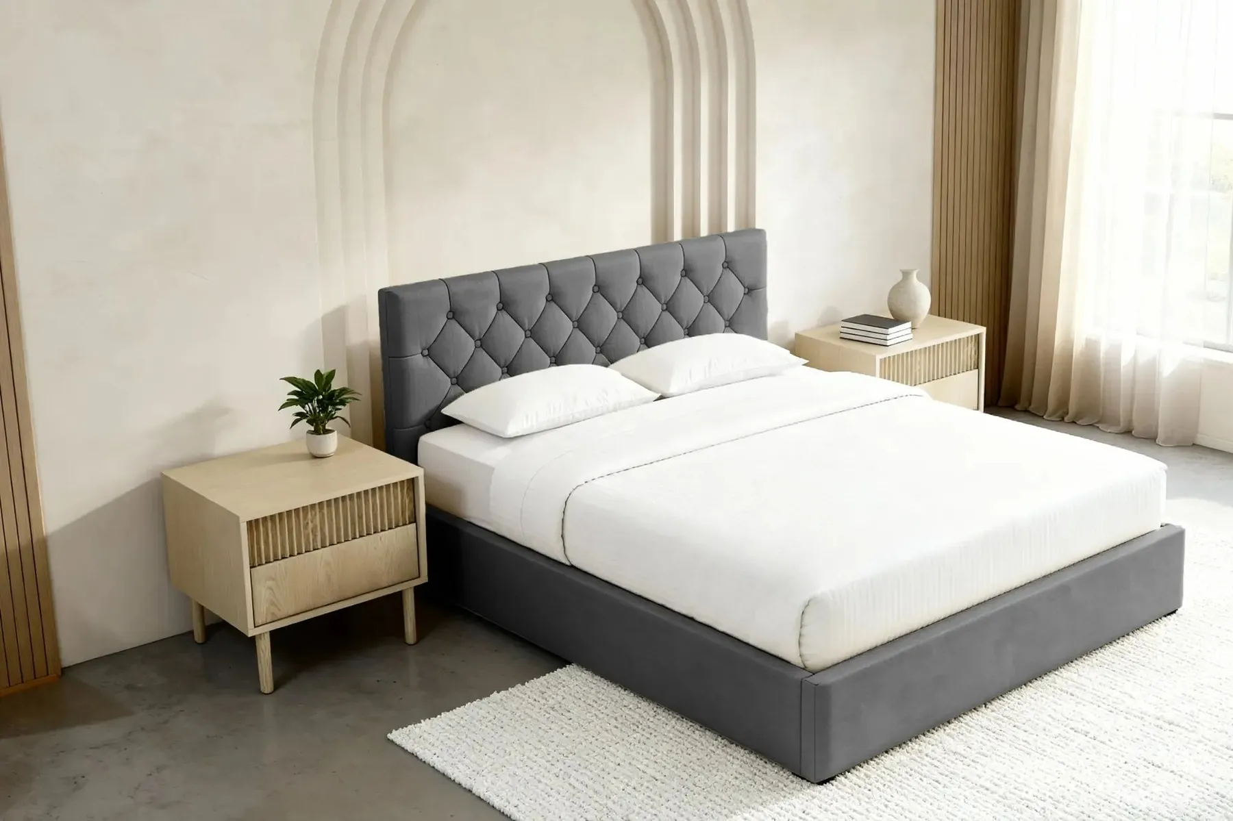Emile - Lit Coffre Tissu Velours 140X200Cm - Image 38