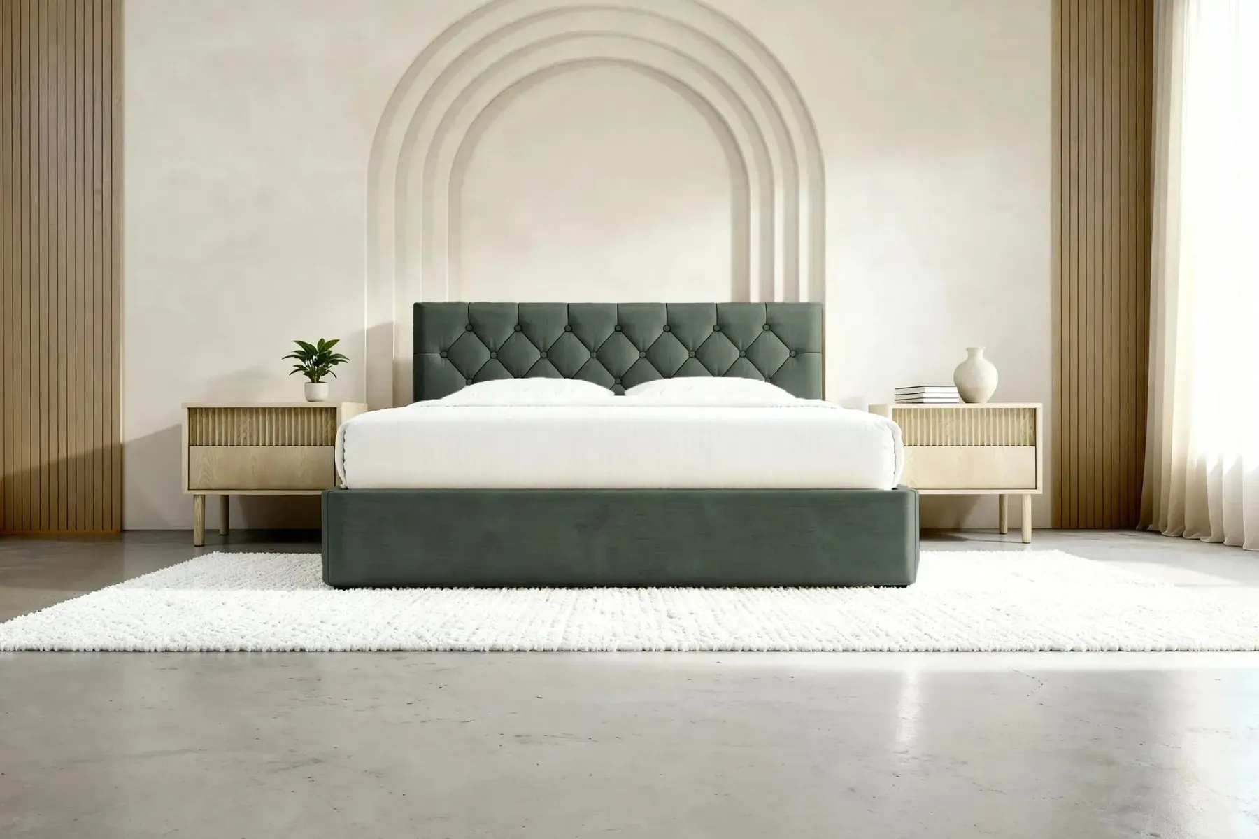 Emile - Lit Coffre Tissu Velours 140X200Cm - Image 48