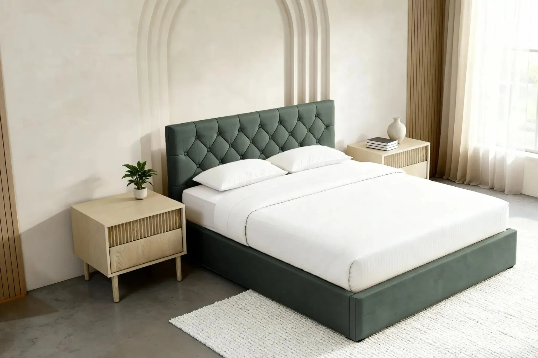 Emile - Lit Coffre Tissu Velours 140X200Cm - Image 49