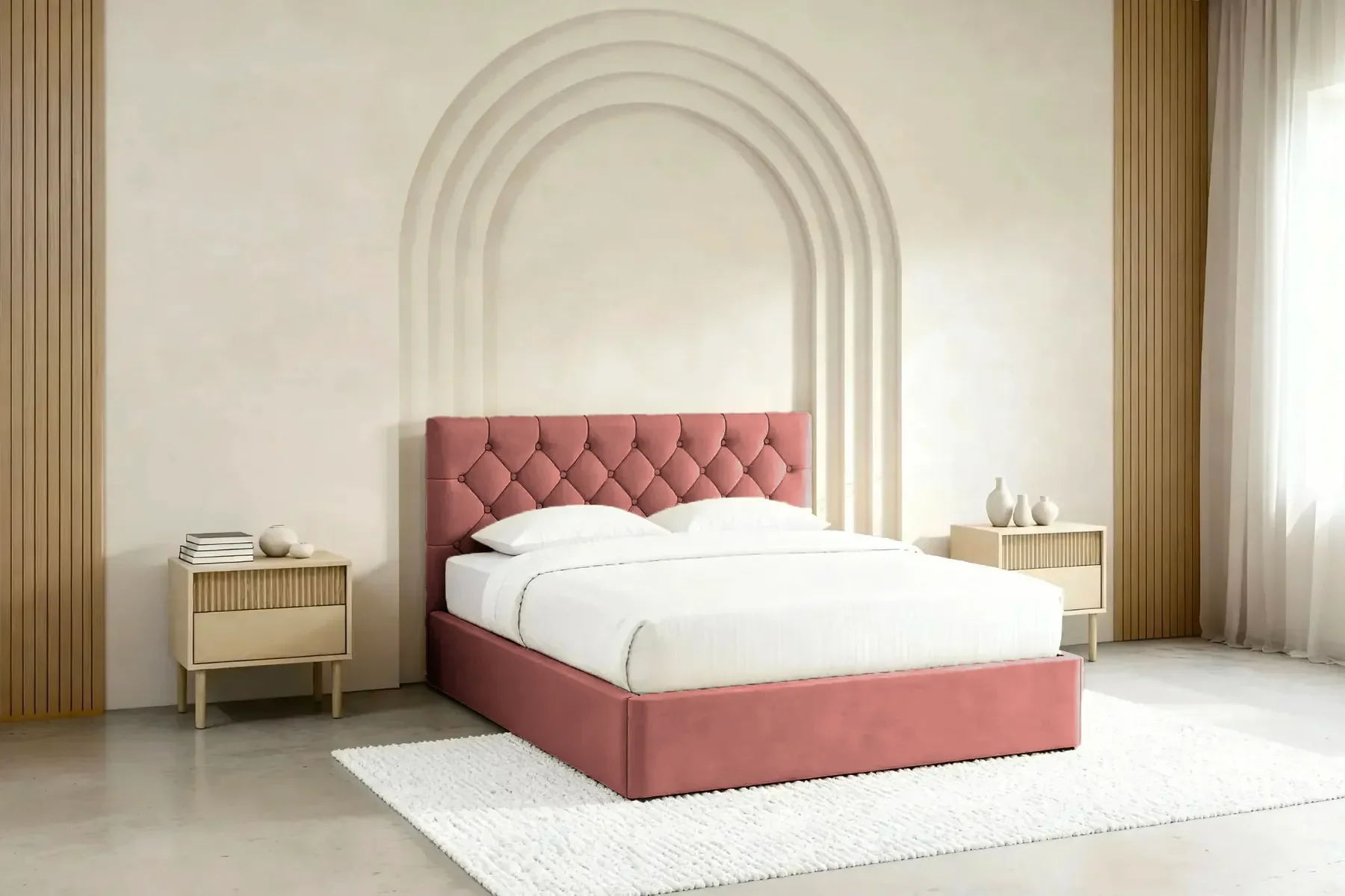 Emile - Lit Coffre Tissu Velours 140X200Cm - Image 56