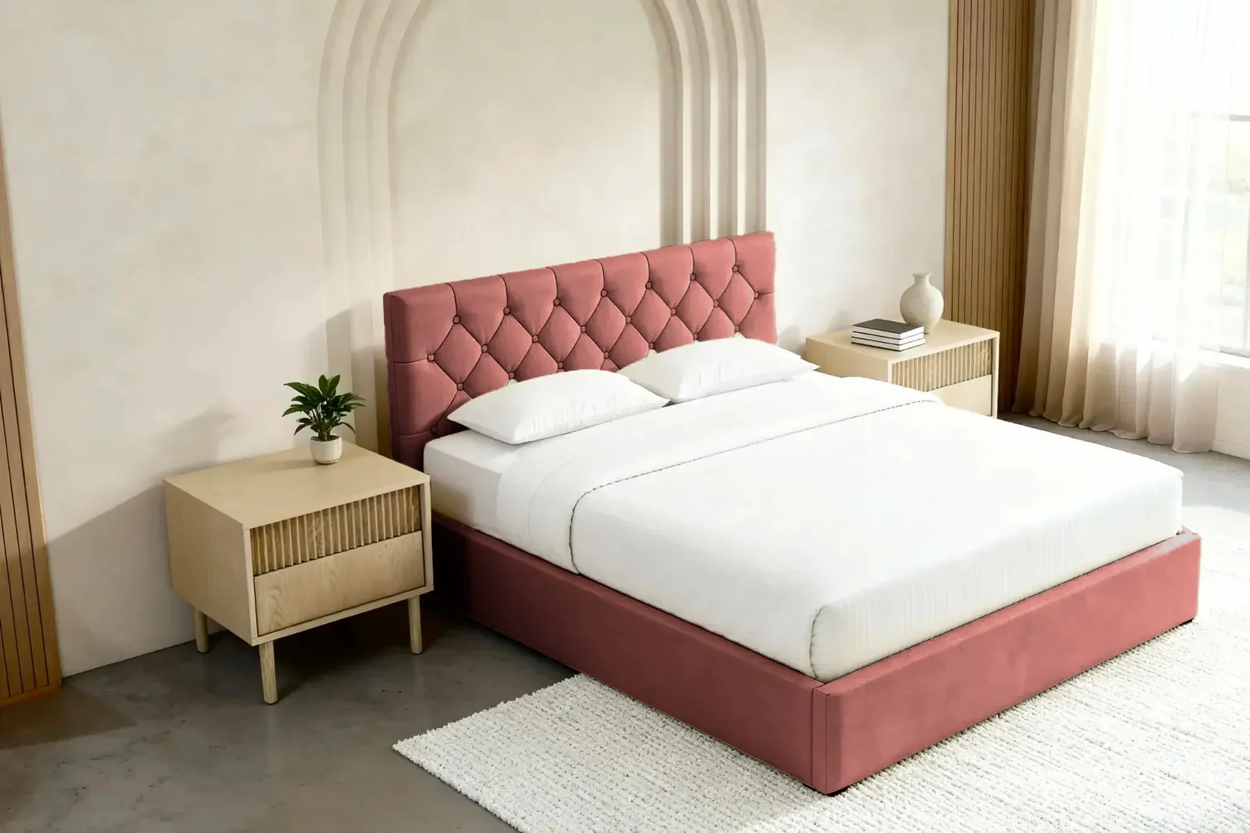 Emile - Lit Coffre Tissu Velours 140X200Cm - Image 60