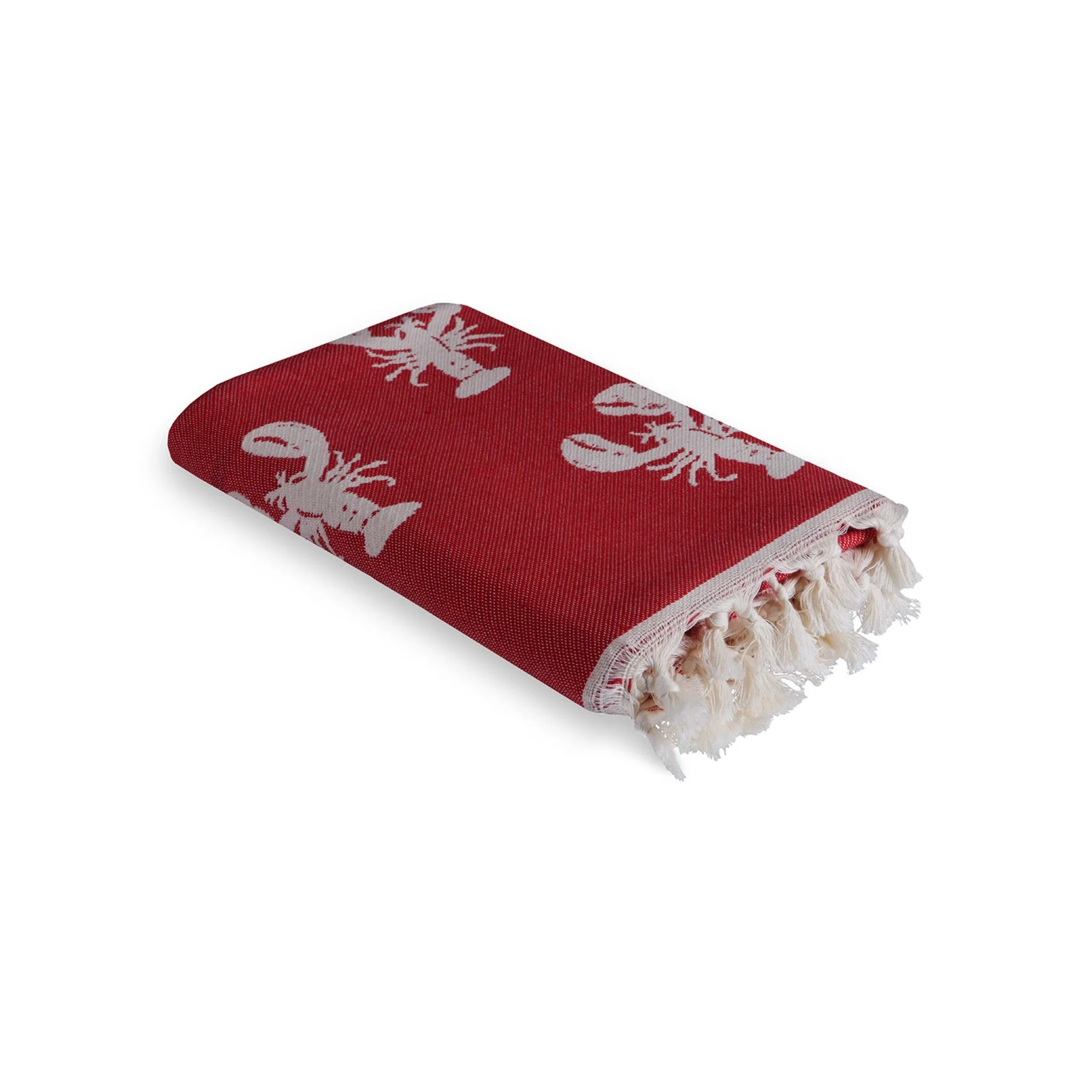 Fouta Jacquard - Coton - Rouge - Homard - Image 2