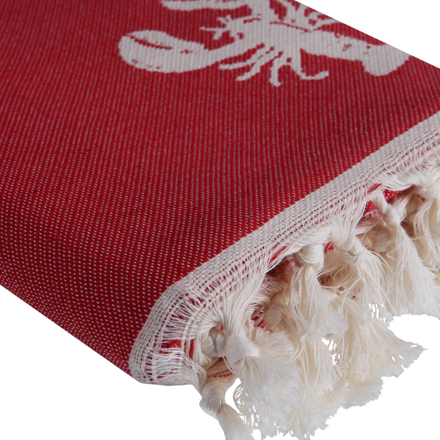 Fouta Jacquard - Coton - Rouge - Homard - Image 3