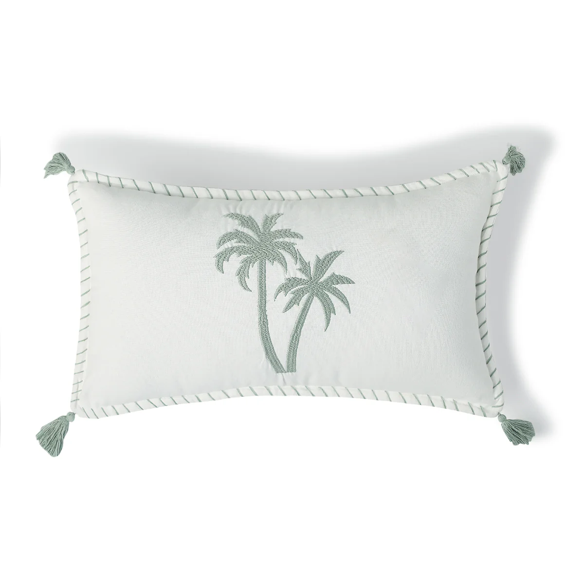 Housse De Coussin - Toile De Coton - Bleu Glacier - Oasis - Image 2
