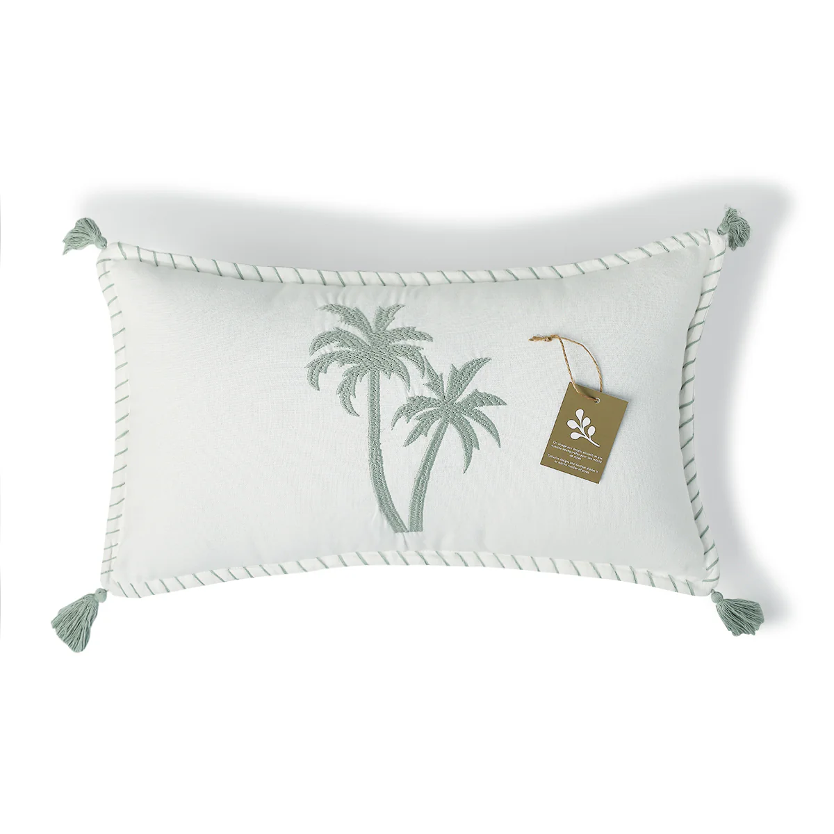 Housse De Coussin - Toile De Coton - Bleu Glacier - Oasis - Image 5