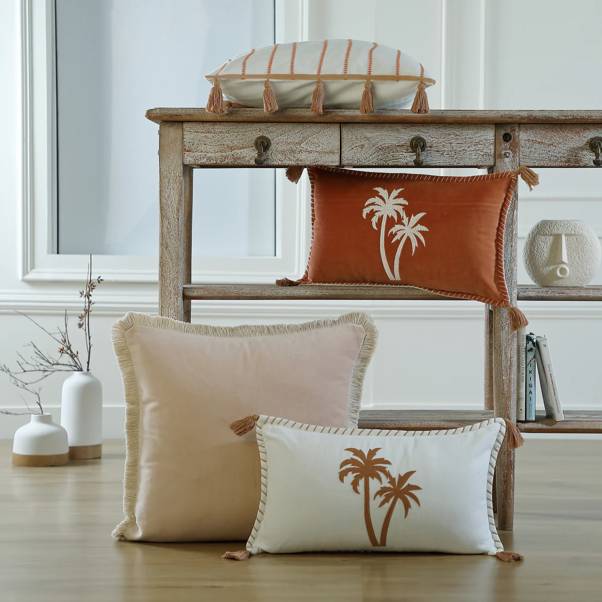 Housse De Coussin - Toile De Coton - Terre De Sienne - Oasis - Image 7