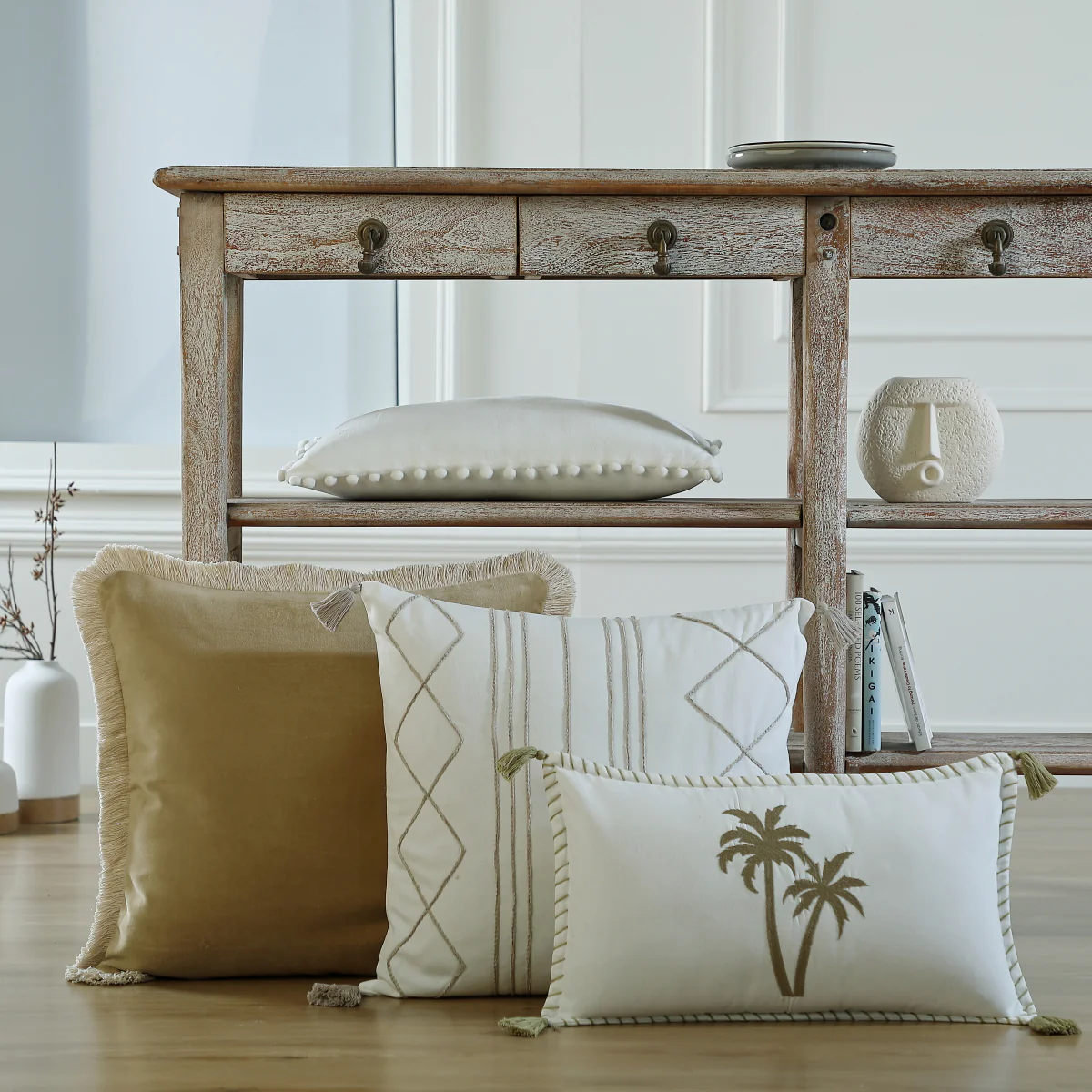 Housse De Coussin - Toile De Coton - Sable - Oasis - Image 6