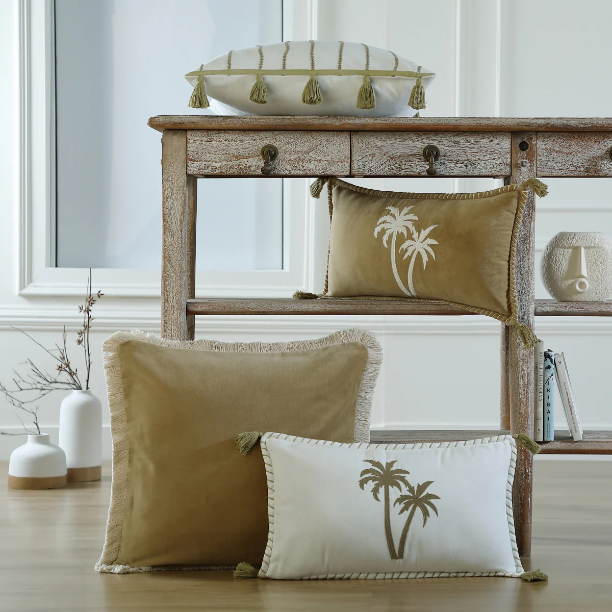 Housse De Coussin - Toile De Coton - Sable - Oasis - Image 7