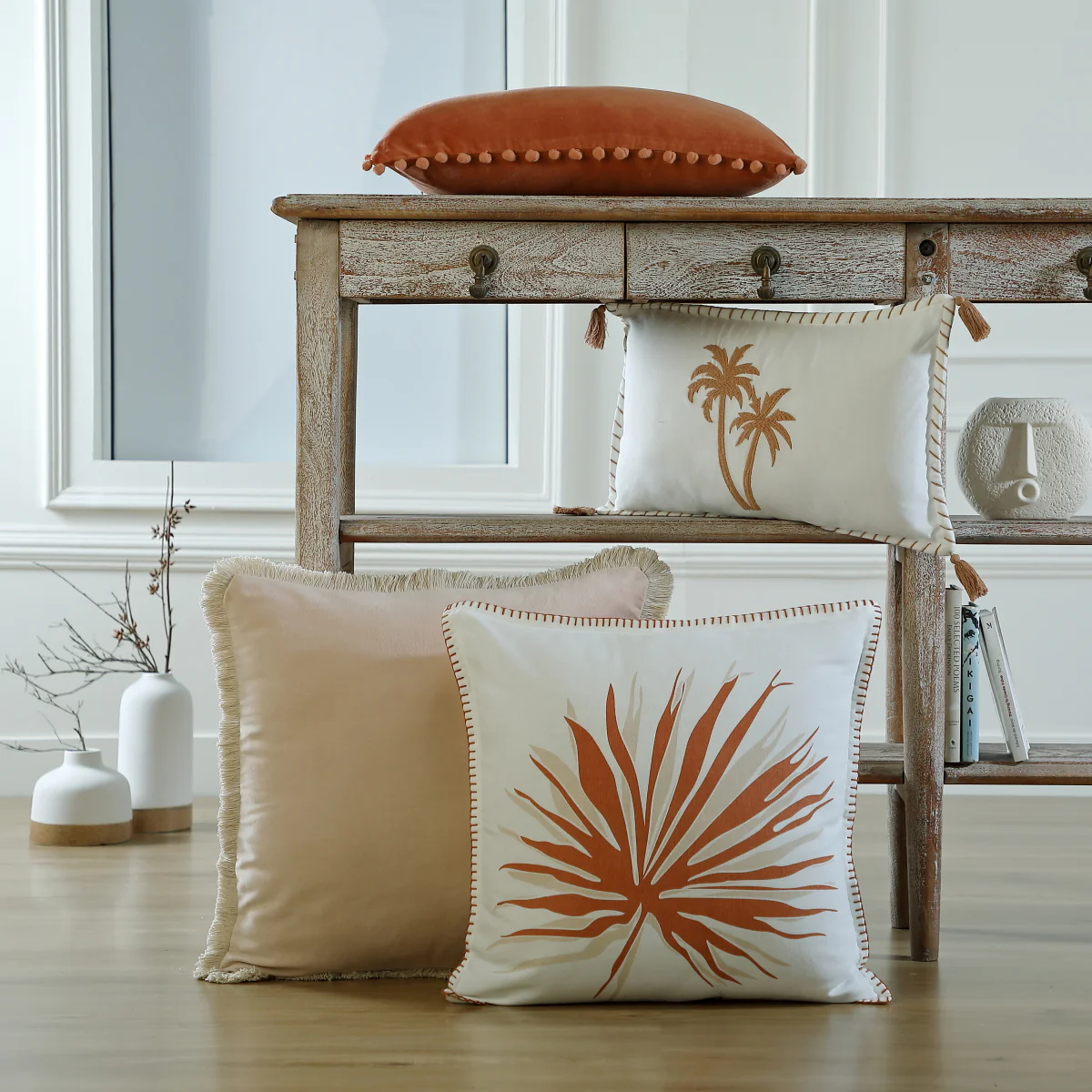 Housse De Coussin - Toile De Coton - Nude - Palma - Image 6