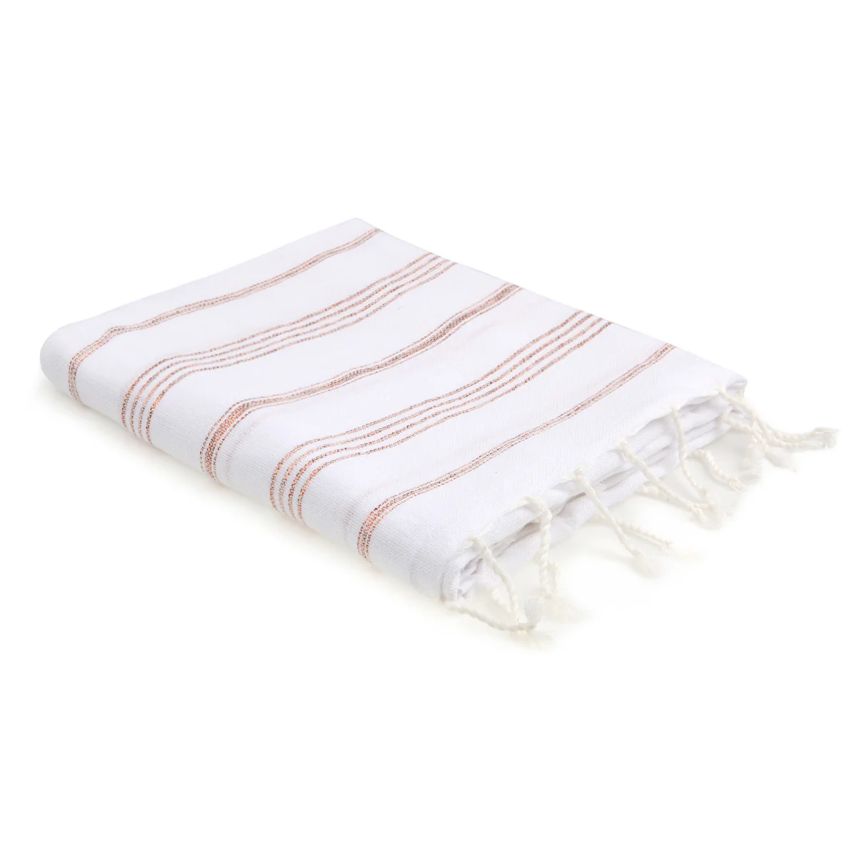Fouta - Coton - Blanc / Cuivre - Mykonos - Image 2