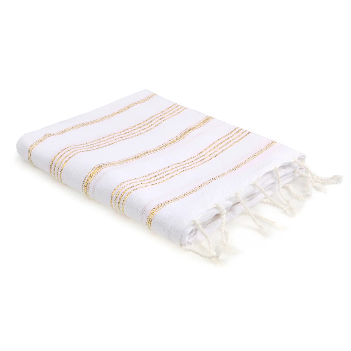 Fouta - Coton - Blanc / Or - Mykonos - Image 2