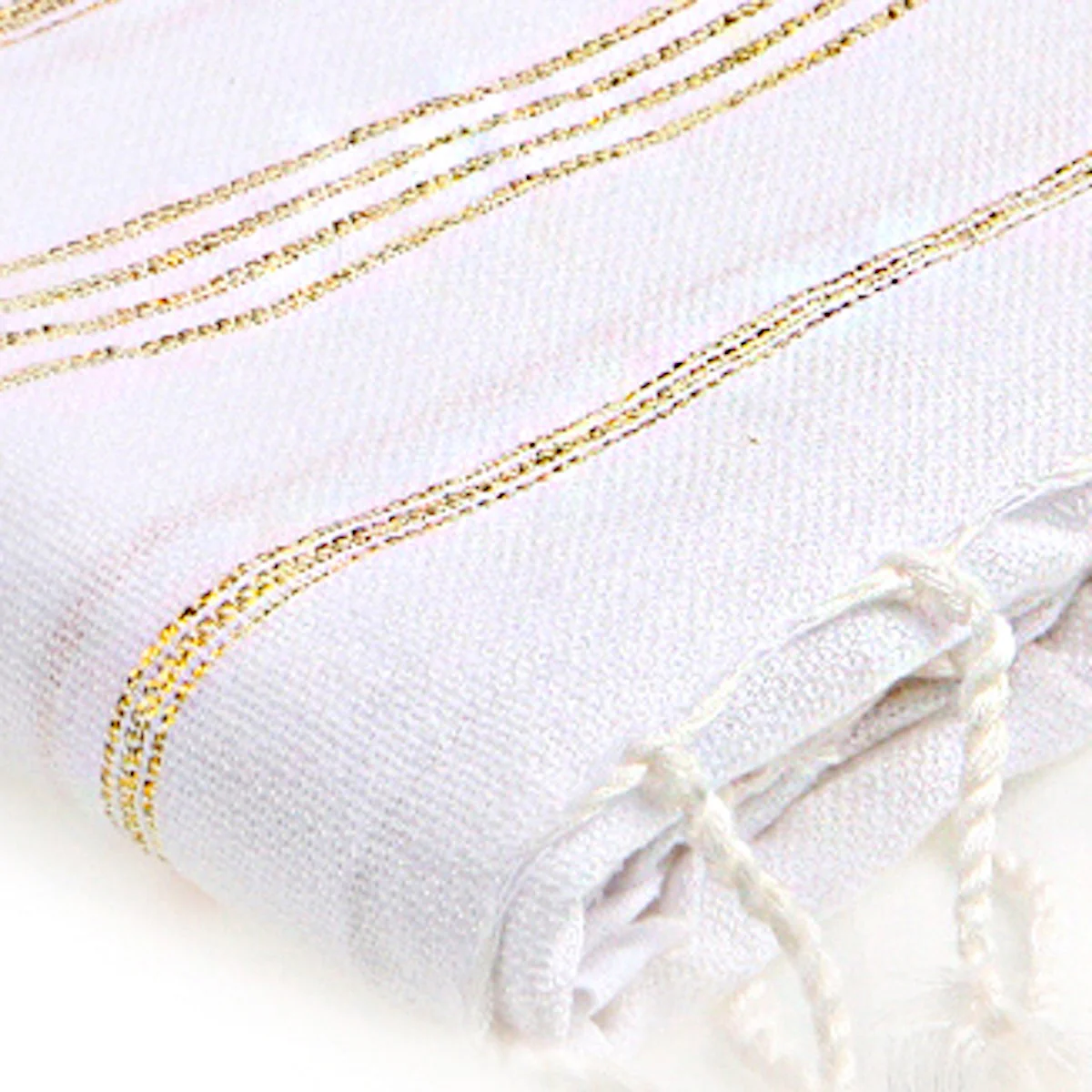 Fouta - Coton - Blanc / Or - Mykonos - Image 4