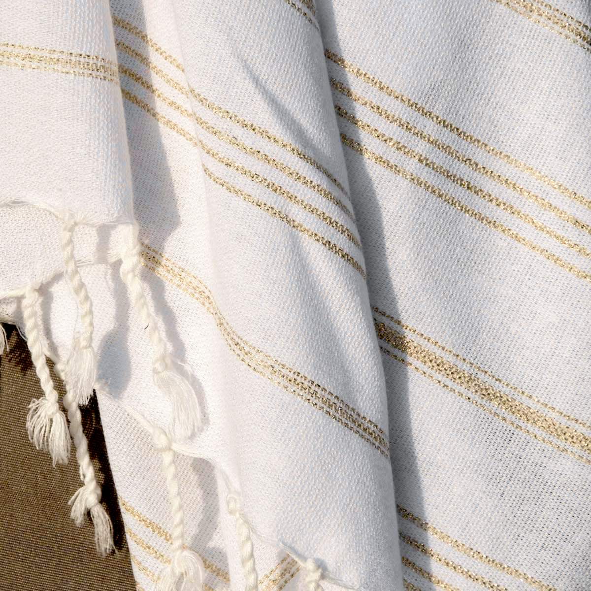 Fouta - Coton - Blanc / Or - Mykonos - Image 6