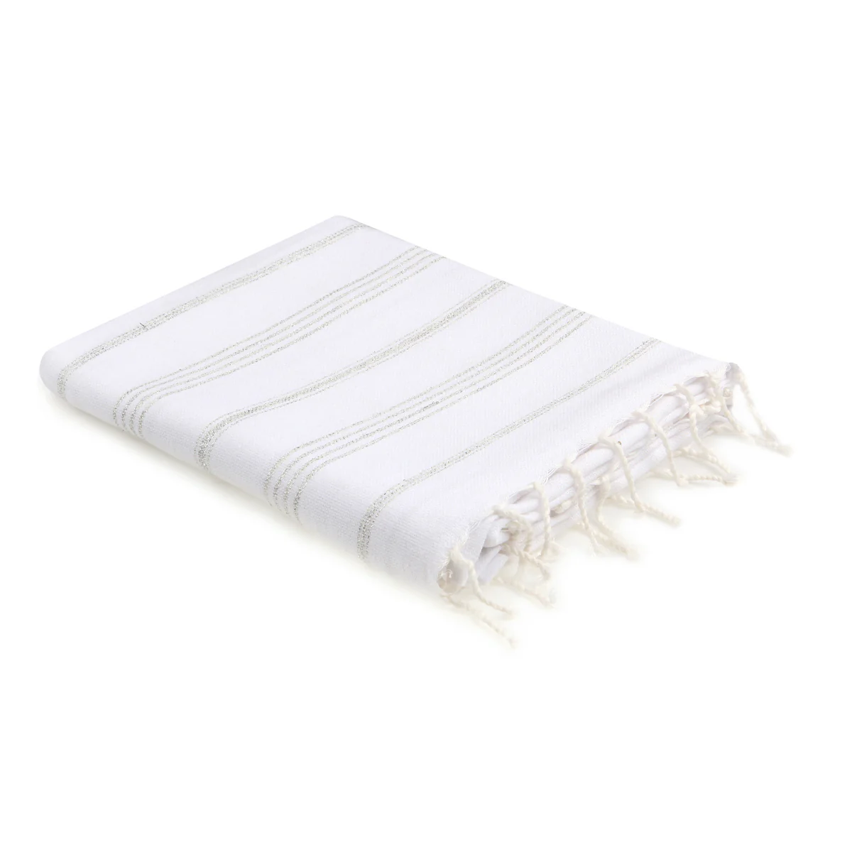 Fouta - Coton - Blanc / Argent - Mykonos - Image 2