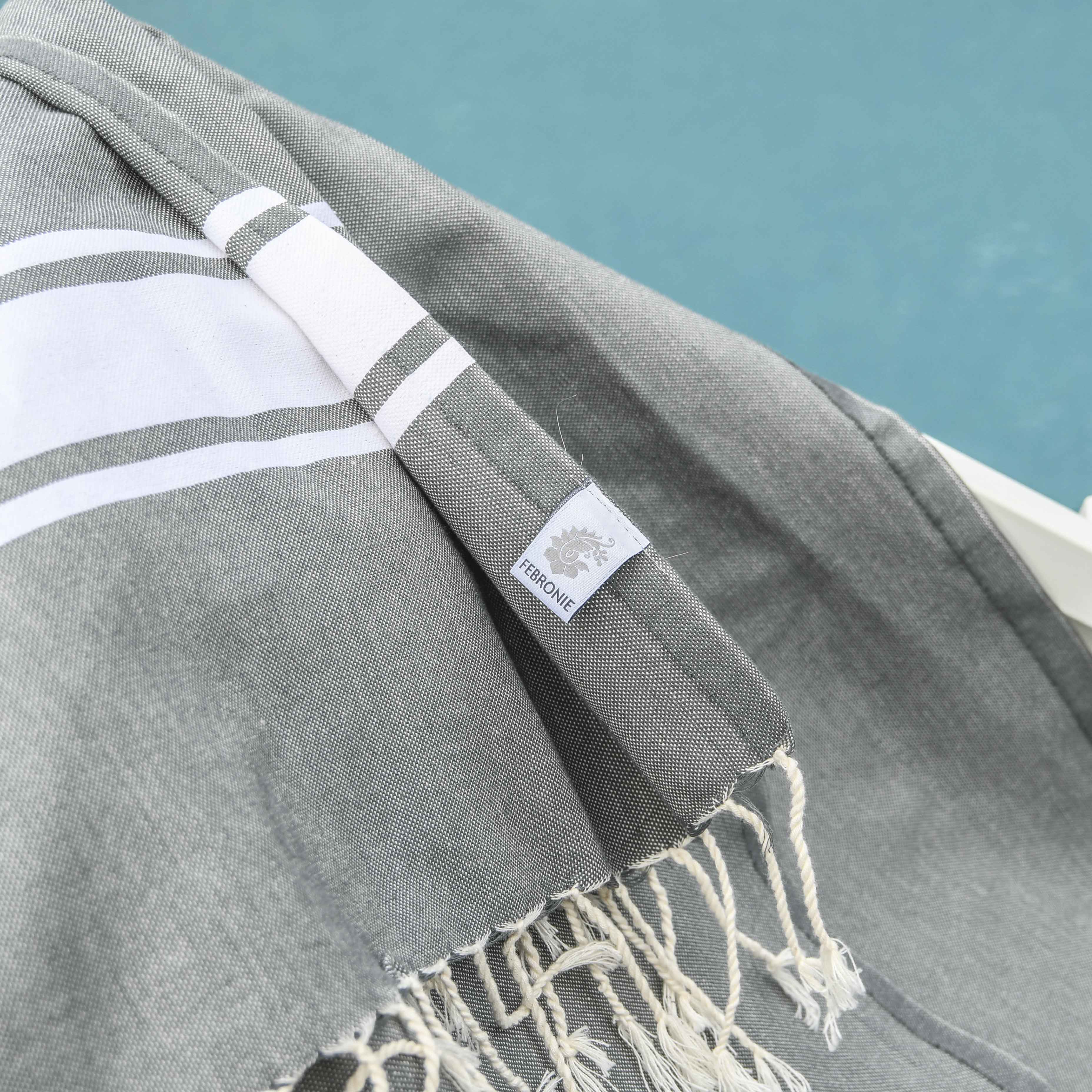Fouta - Coton - Gris Moyen - St Tropez - Image 2
