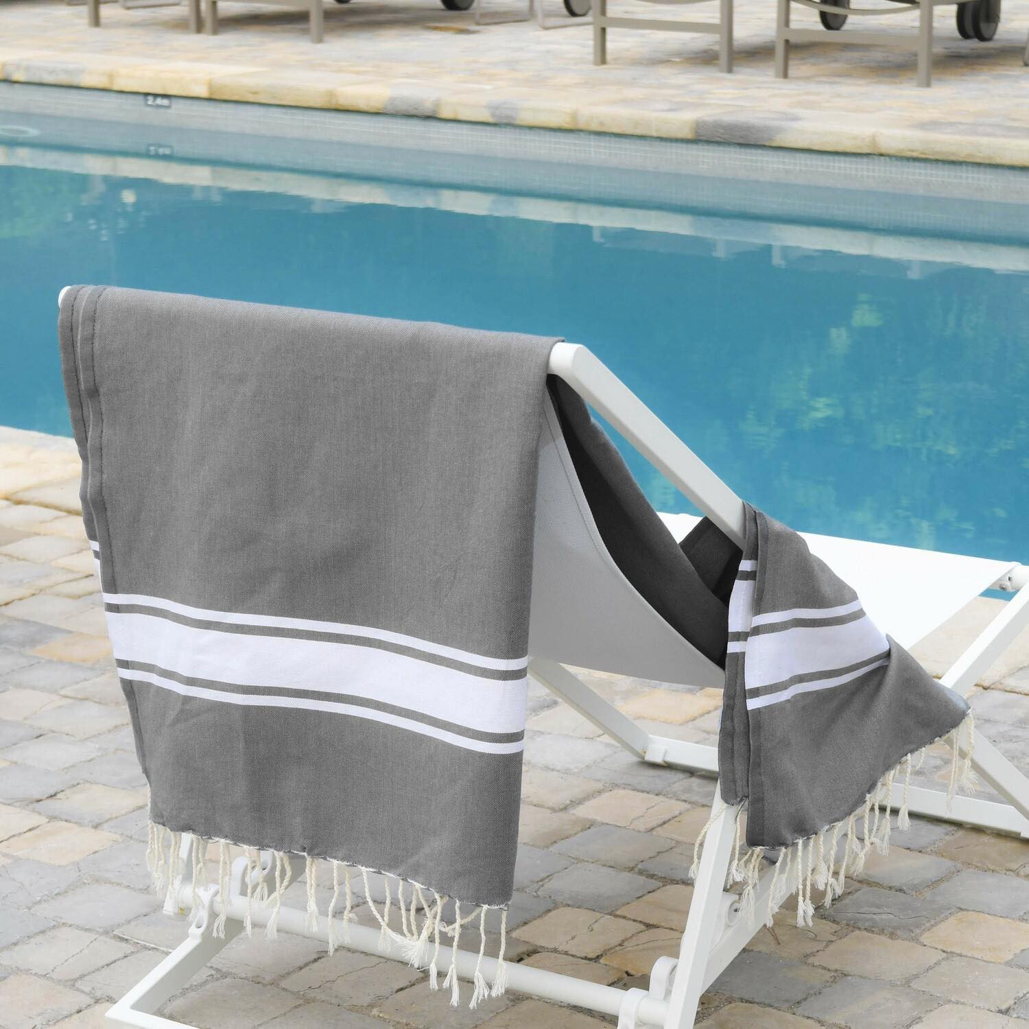 Fouta - Coton - Gris Moyen - St Tropez - Image 5