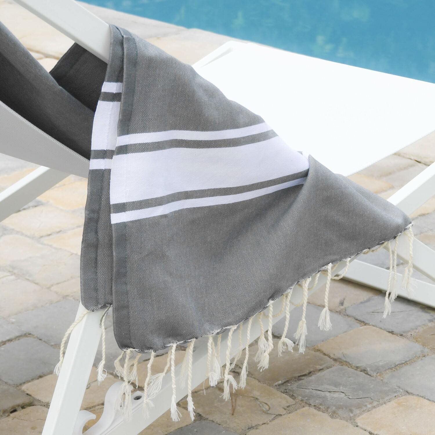 Fouta - Coton - Gris Moyen - St Tropez - Image 6