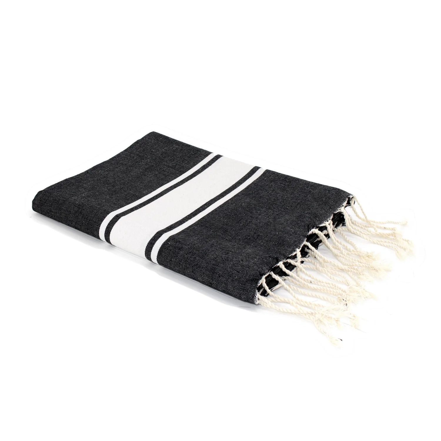 Fouta - Coton - Noir - St Tropez - Image 2