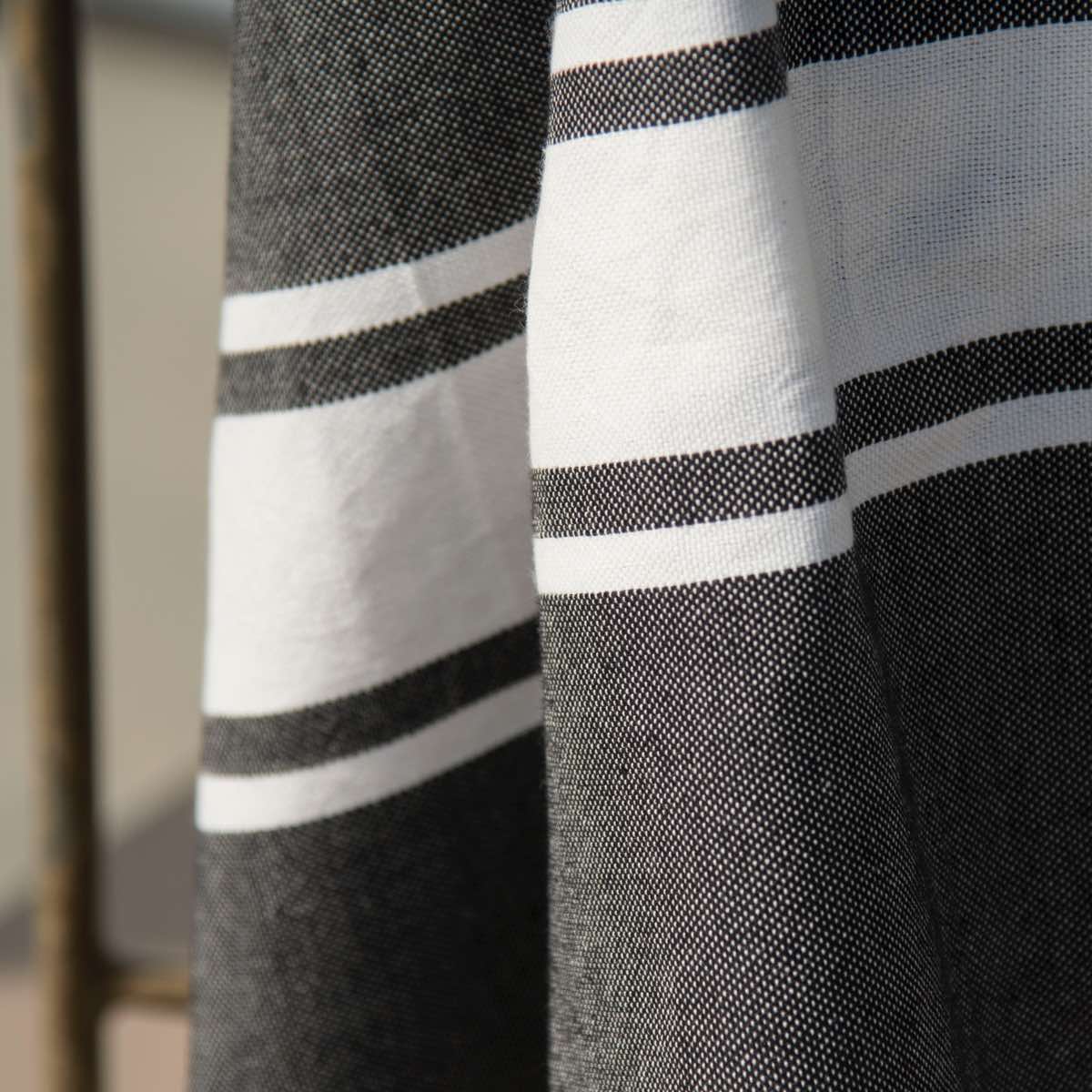 Fouta - Coton - Noir - St Tropez - Image 3