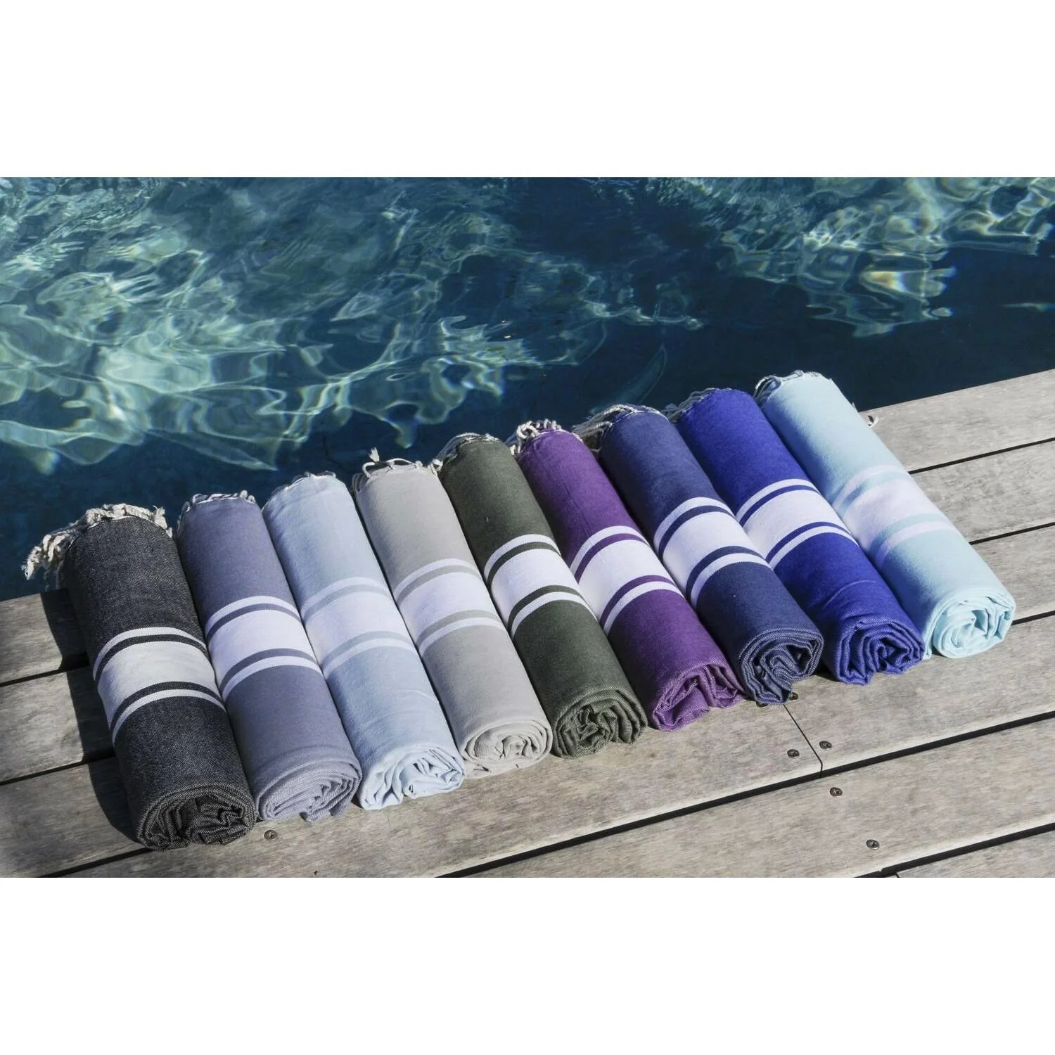 Fouta - Coton - Noir - St Tropez - Image 5