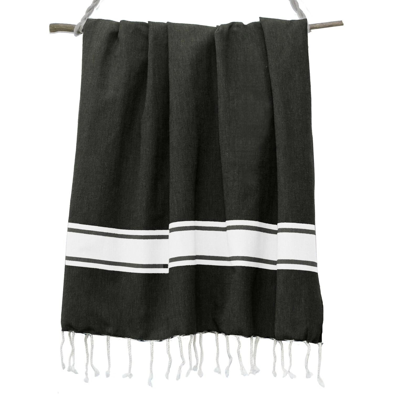 Fouta - Coton - Noir - St Tropez - Image 6