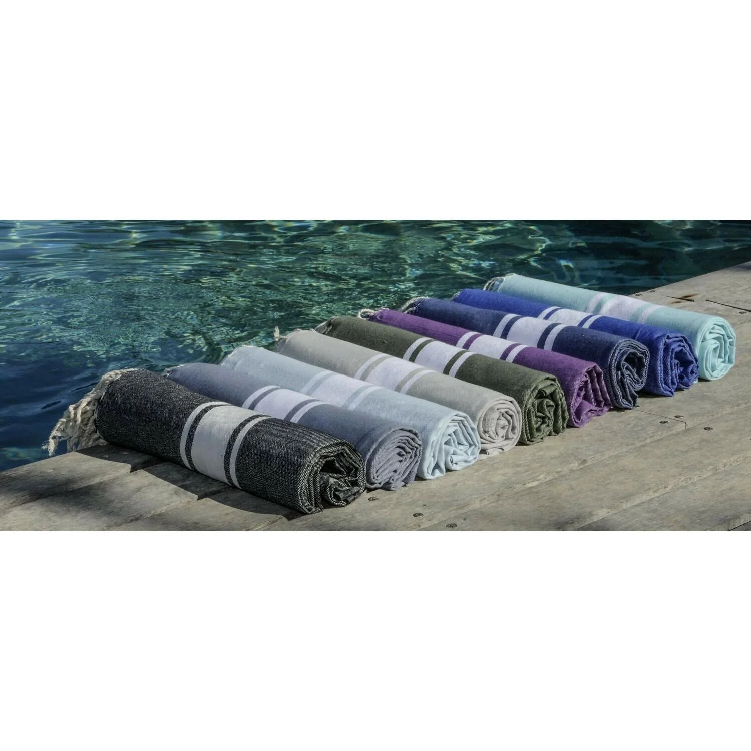 Fouta - Coton - Noir - St Tropez - Image 7