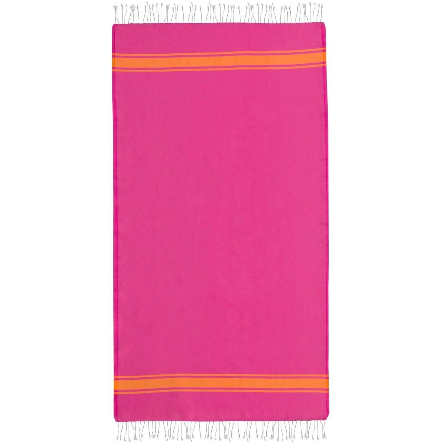 Fouta Bicolore - Coton - Rose Fuchsia / Orange - St Tropez - Image 9