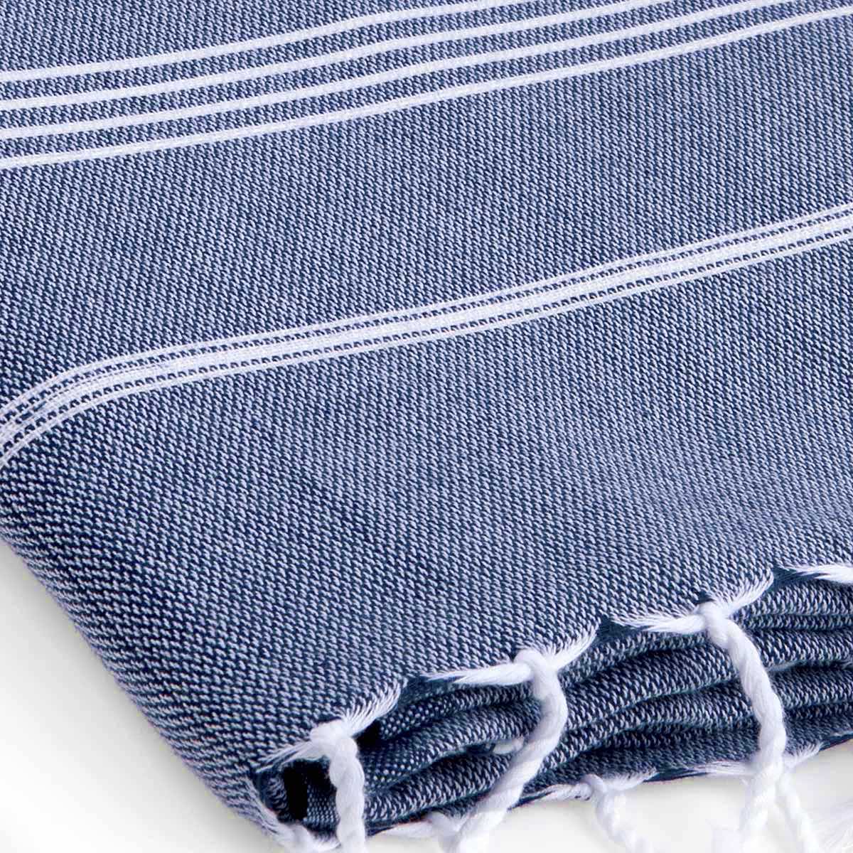 Fouta - Coton - Bleu Jean - Mykonos - Image 4
