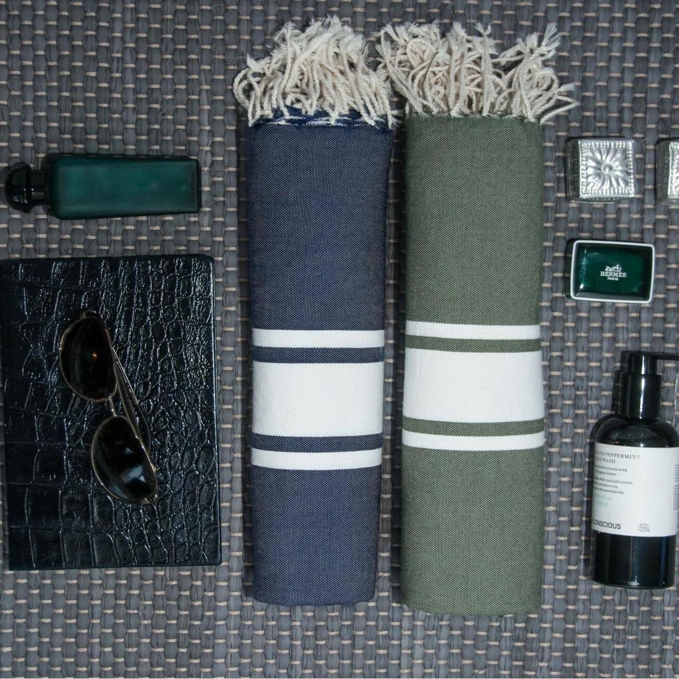 Fouta - Coton - Bleu Jean - St Tropez - Image 3