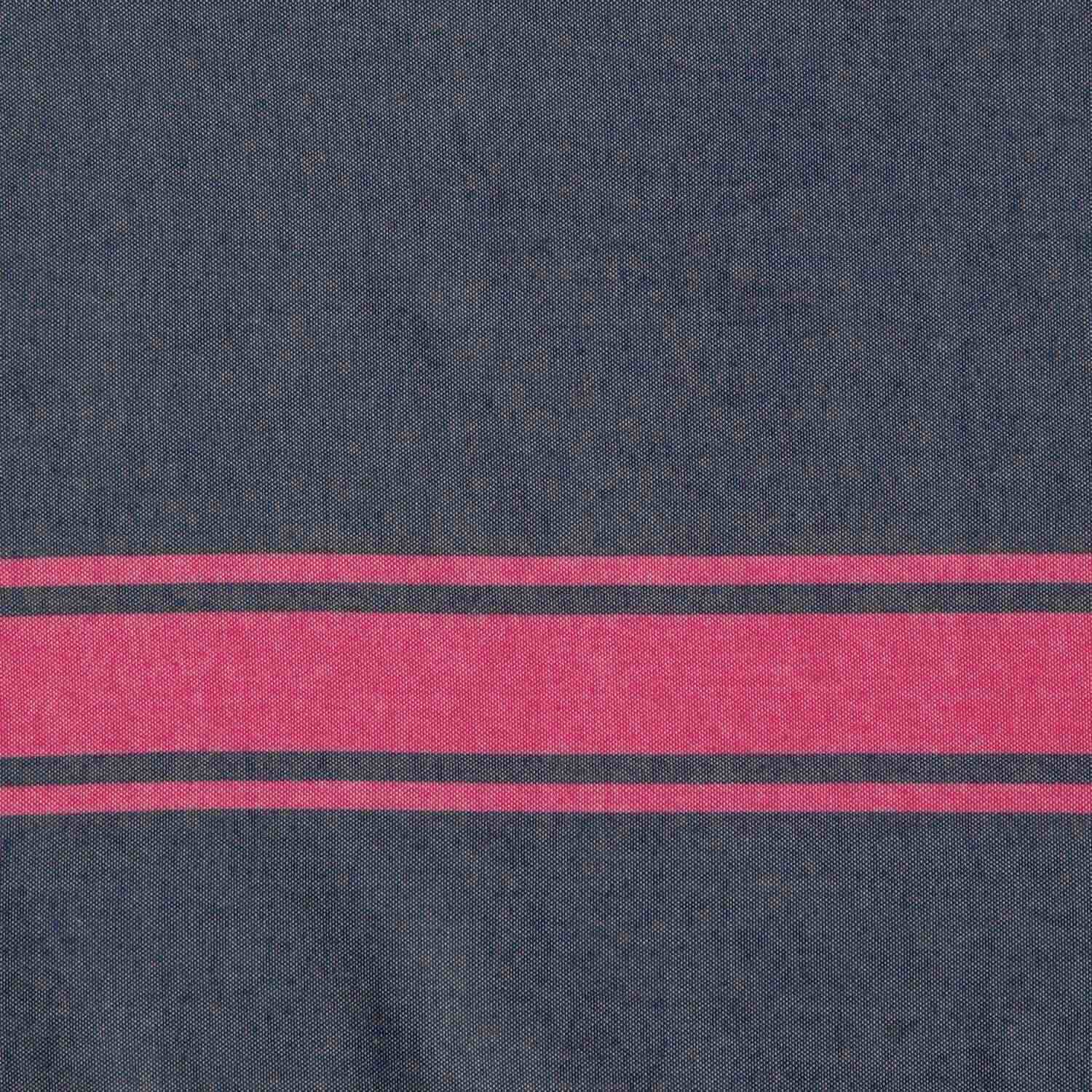 Fouta Bicolore - Coton - Bleu Jean / Rose Fuchsia - St Tropez - Image 9