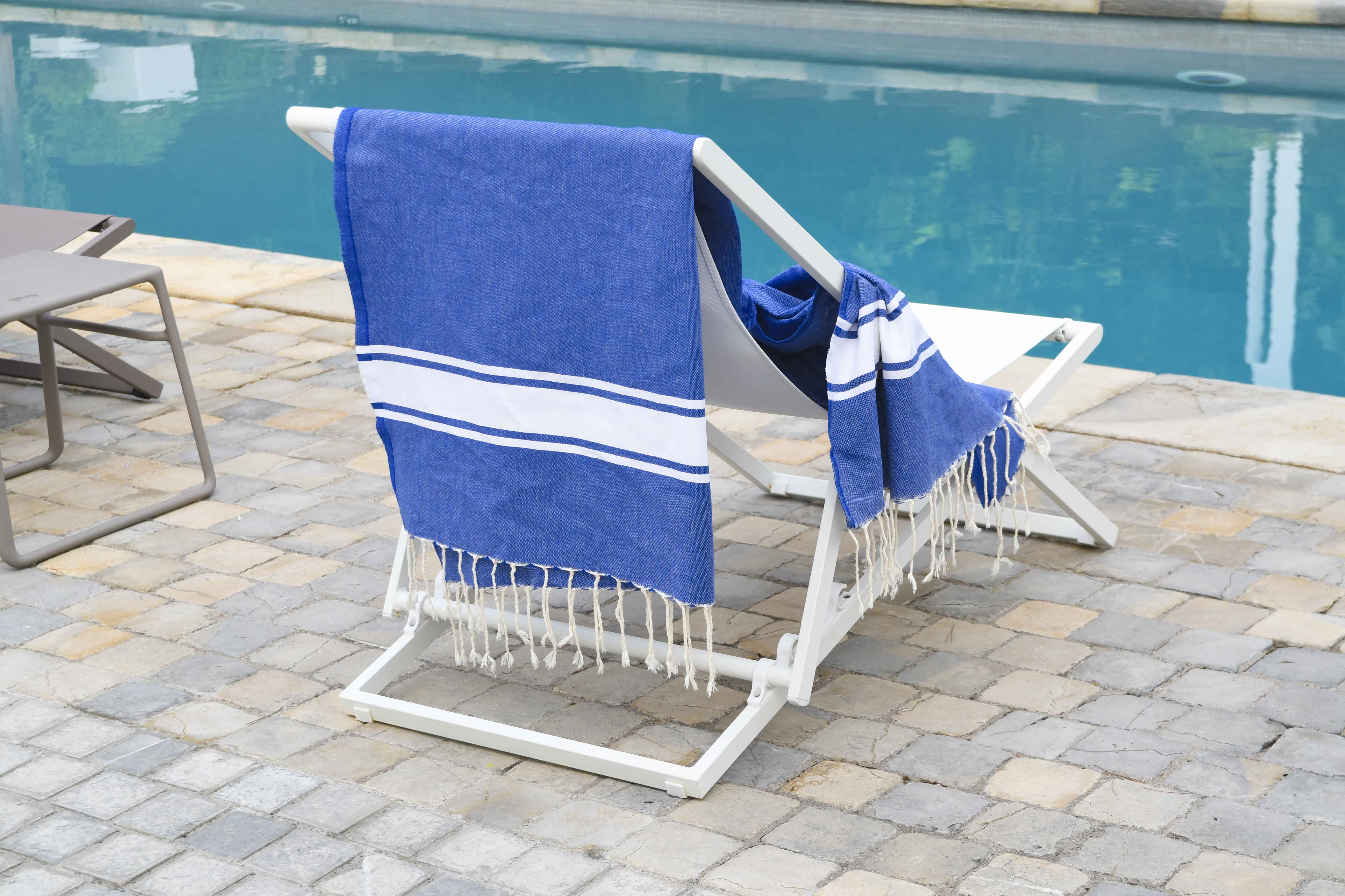 Fouta - Coton - Bleu Grec - St Tropez - Image 11