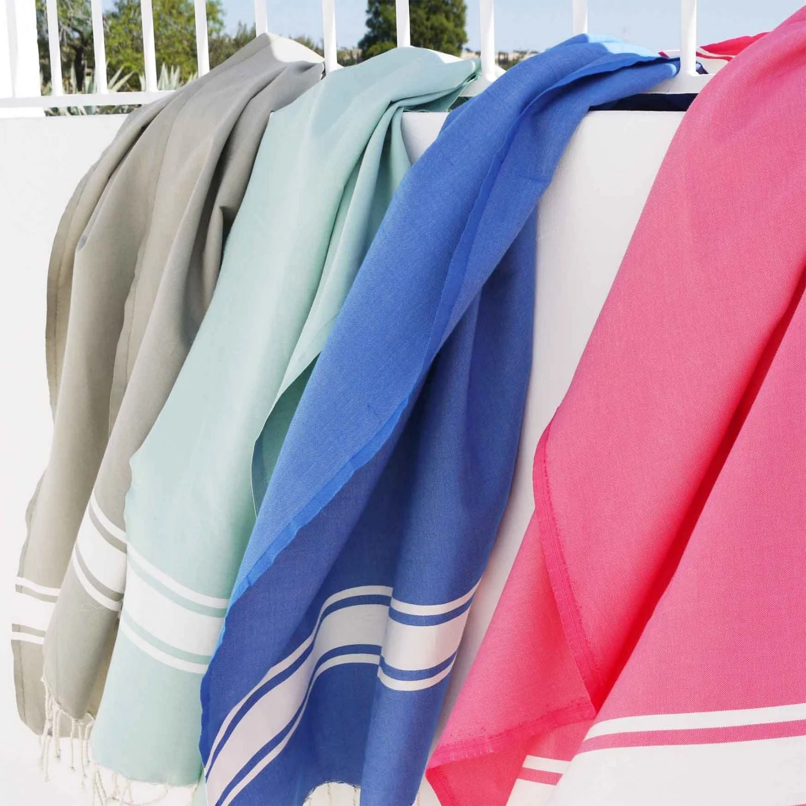 Fouta - Coton - Bleu Grec - St Tropez - Image 4