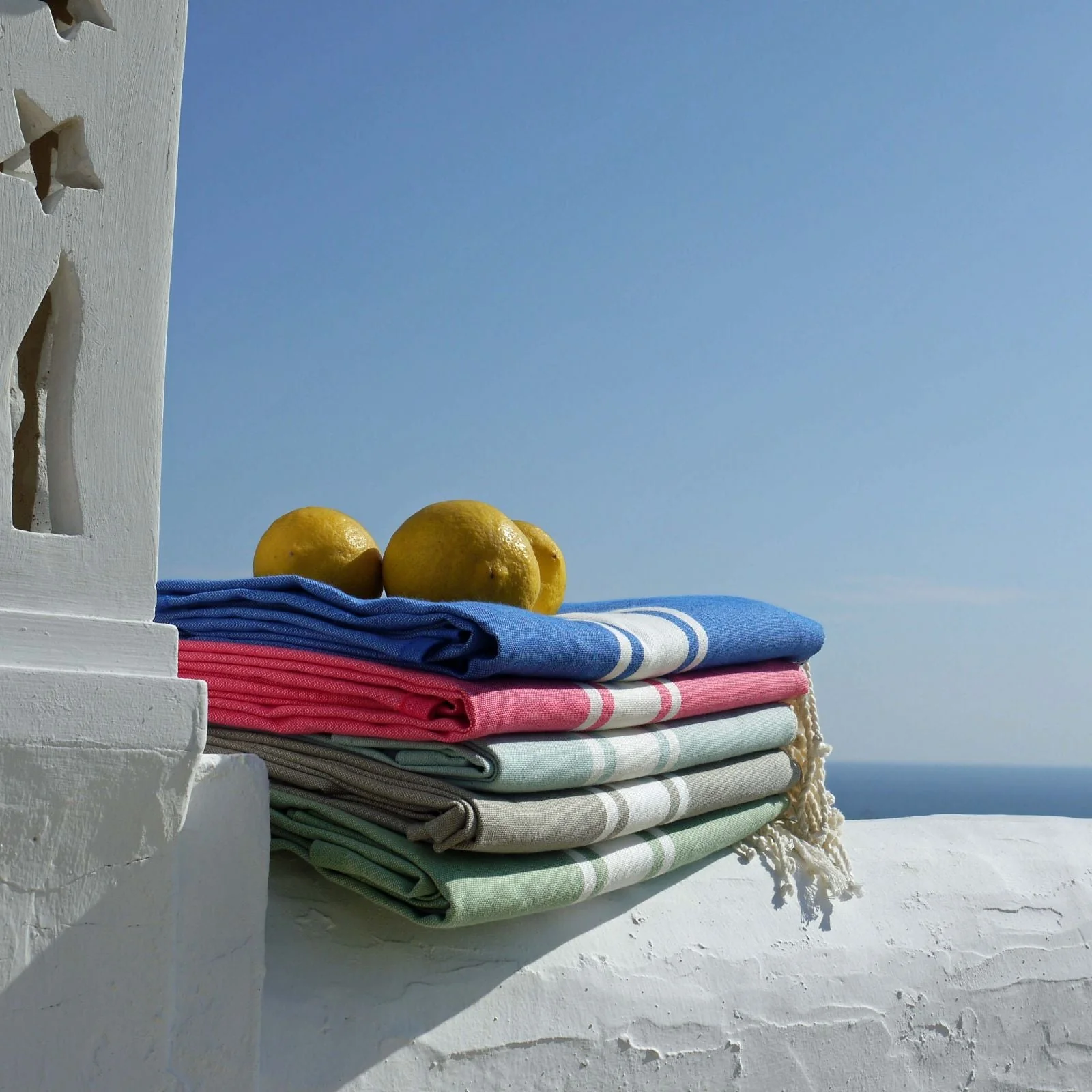 Fouta - Coton - Bleu Grec - St Tropez - Image 5