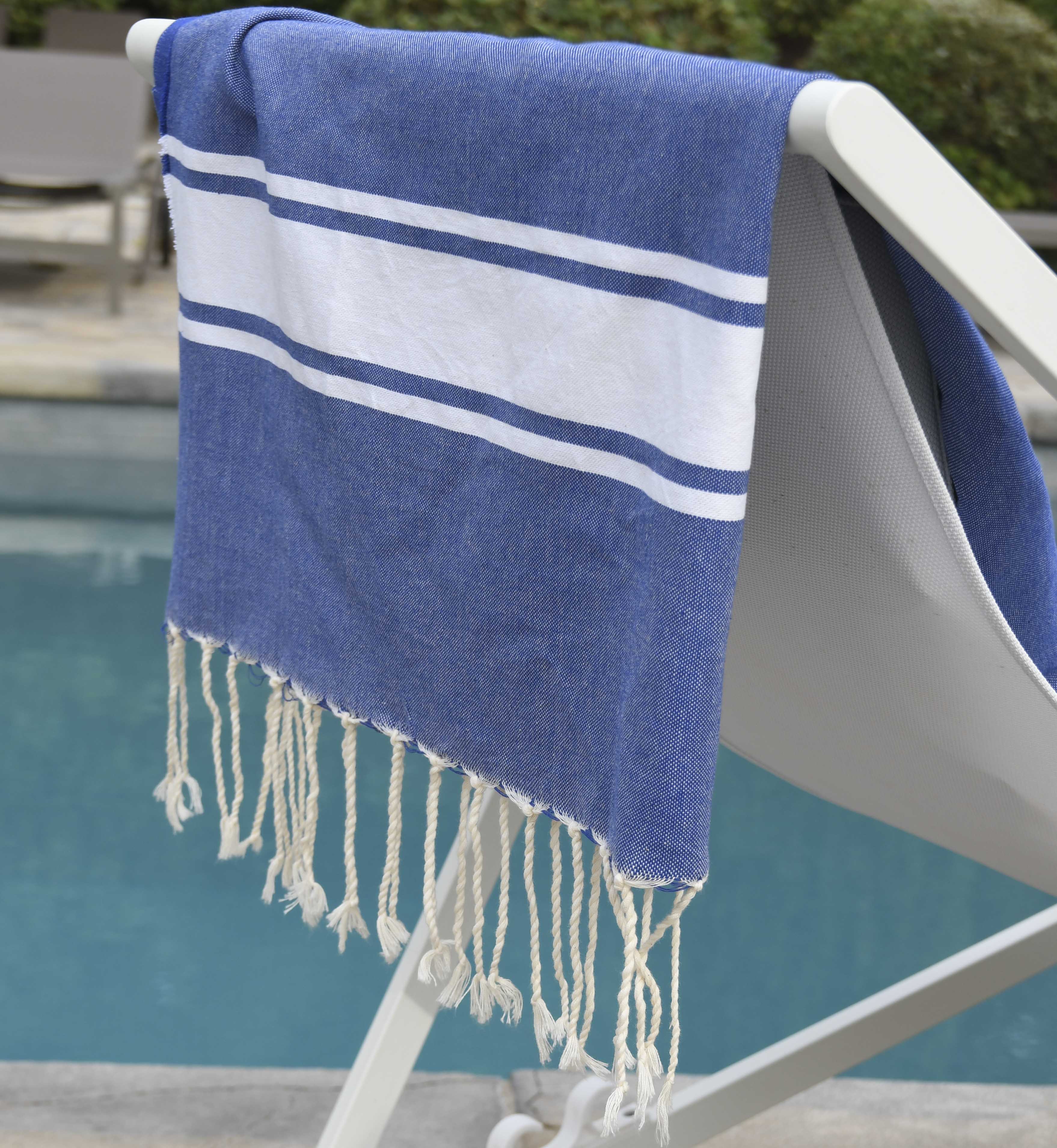 Fouta - Coton - Bleu Grec - St Tropez - Image 9
