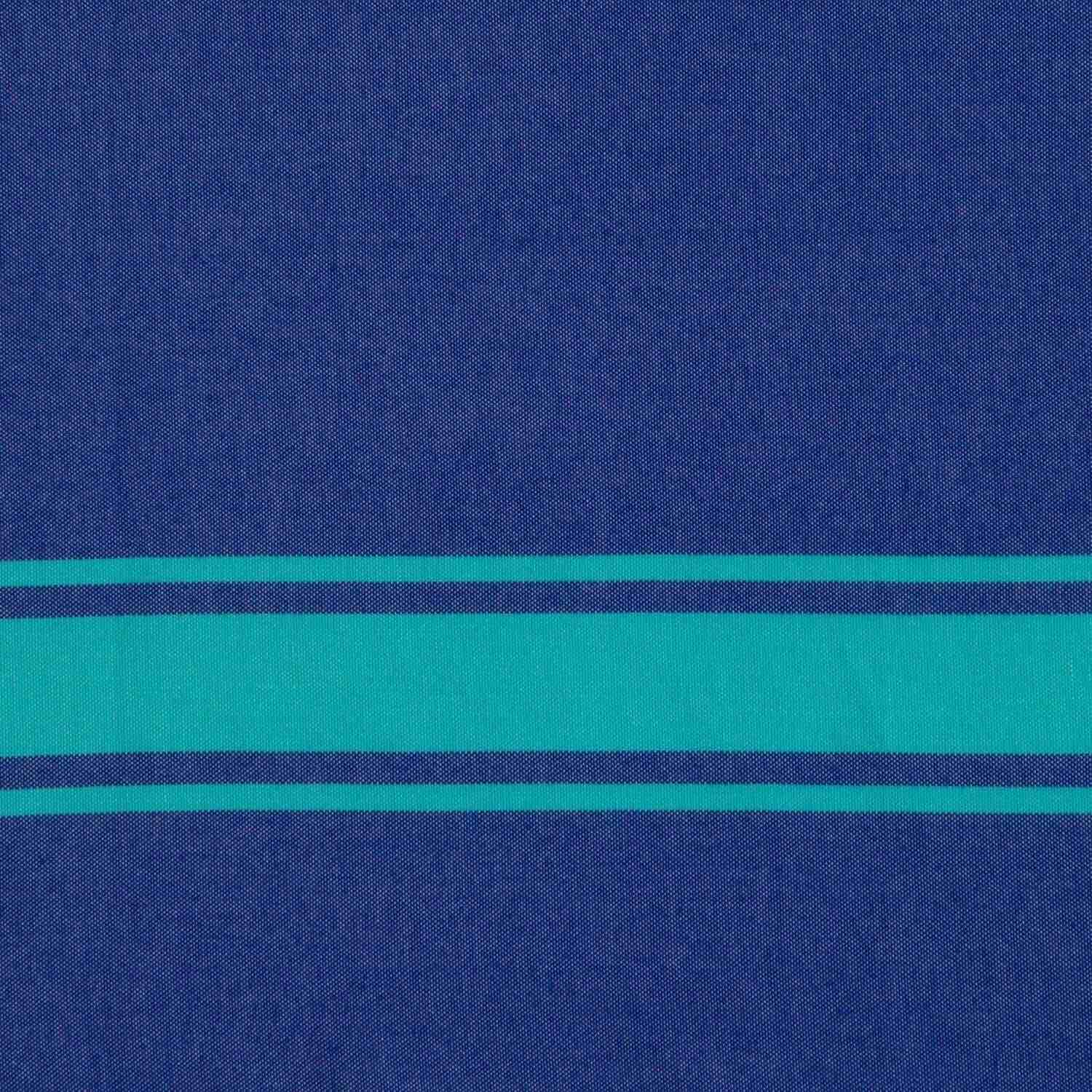 Fouta Bicolore - Coton - Bleu Grec / Vert Turquoise - St Tropez - Image 6