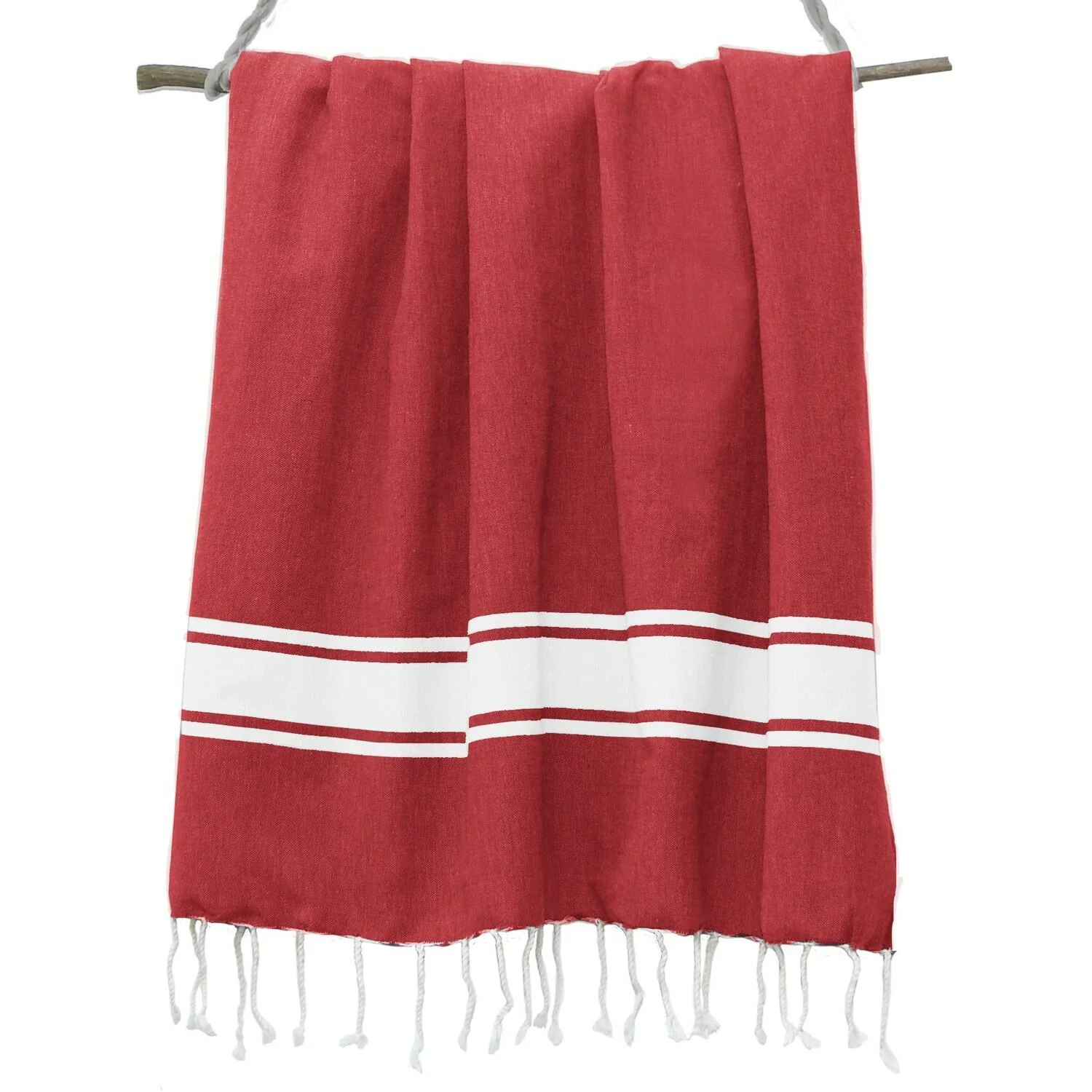 Fouta - Coton - Rouge - St Tropez - Image 3