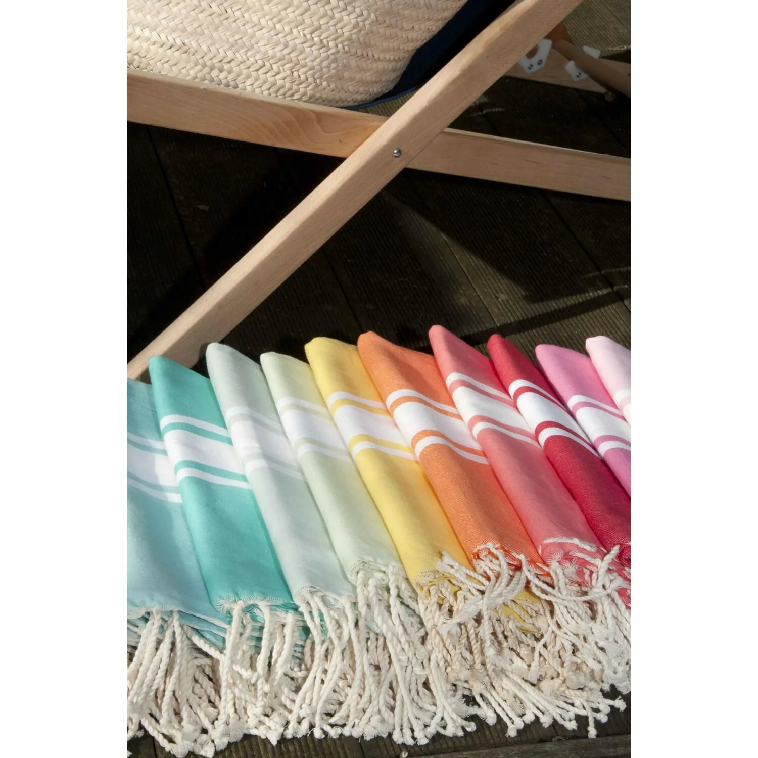 Fouta - Coton - Rouge - St Tropez - Image 4