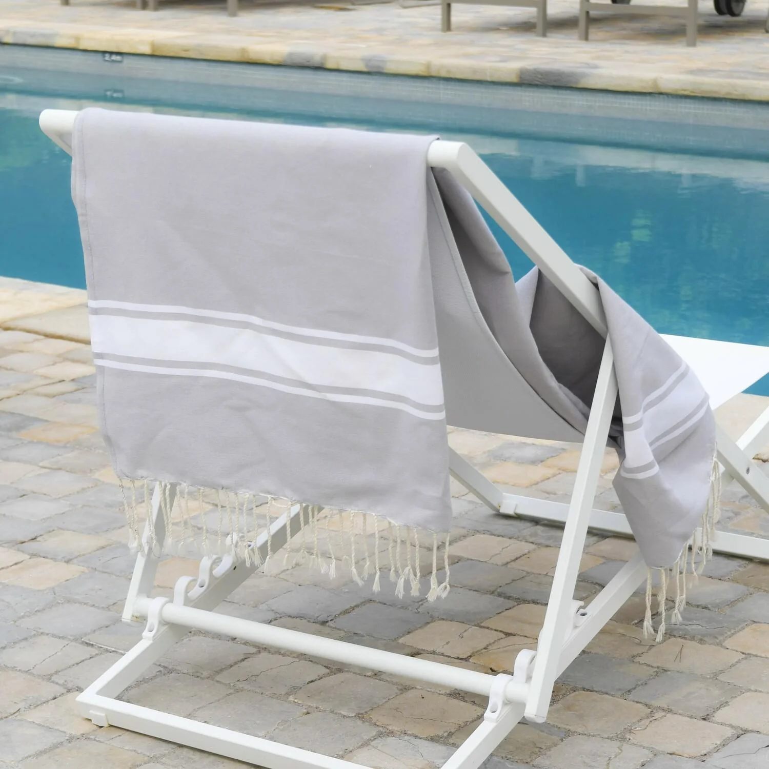 Fouta - Coton - Gris Perle - St Tropez - Image 4
