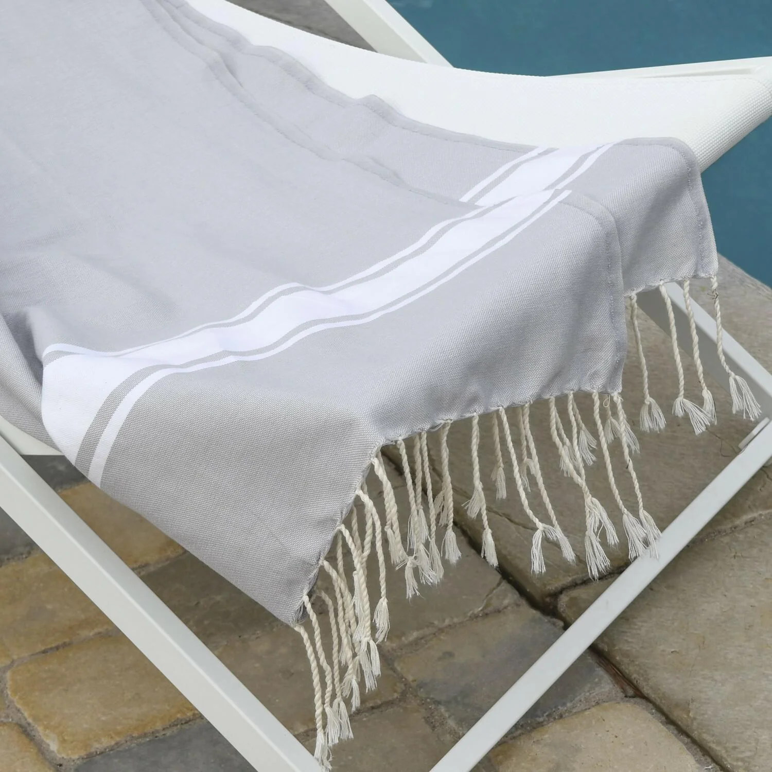 Fouta - Coton - Gris Perle - St Tropez - Image 7