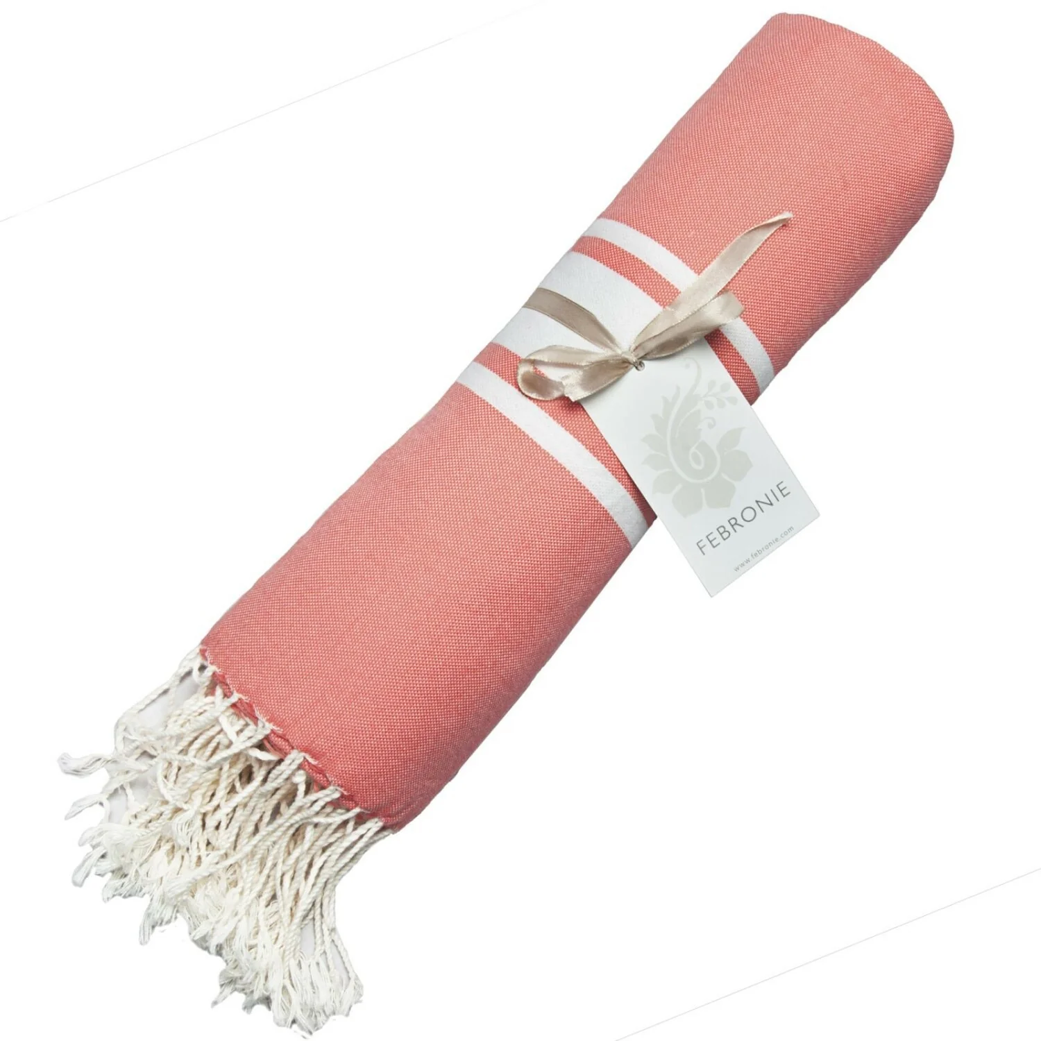 Fouta - Coton - Orange Corail - St Tropez - Image 10