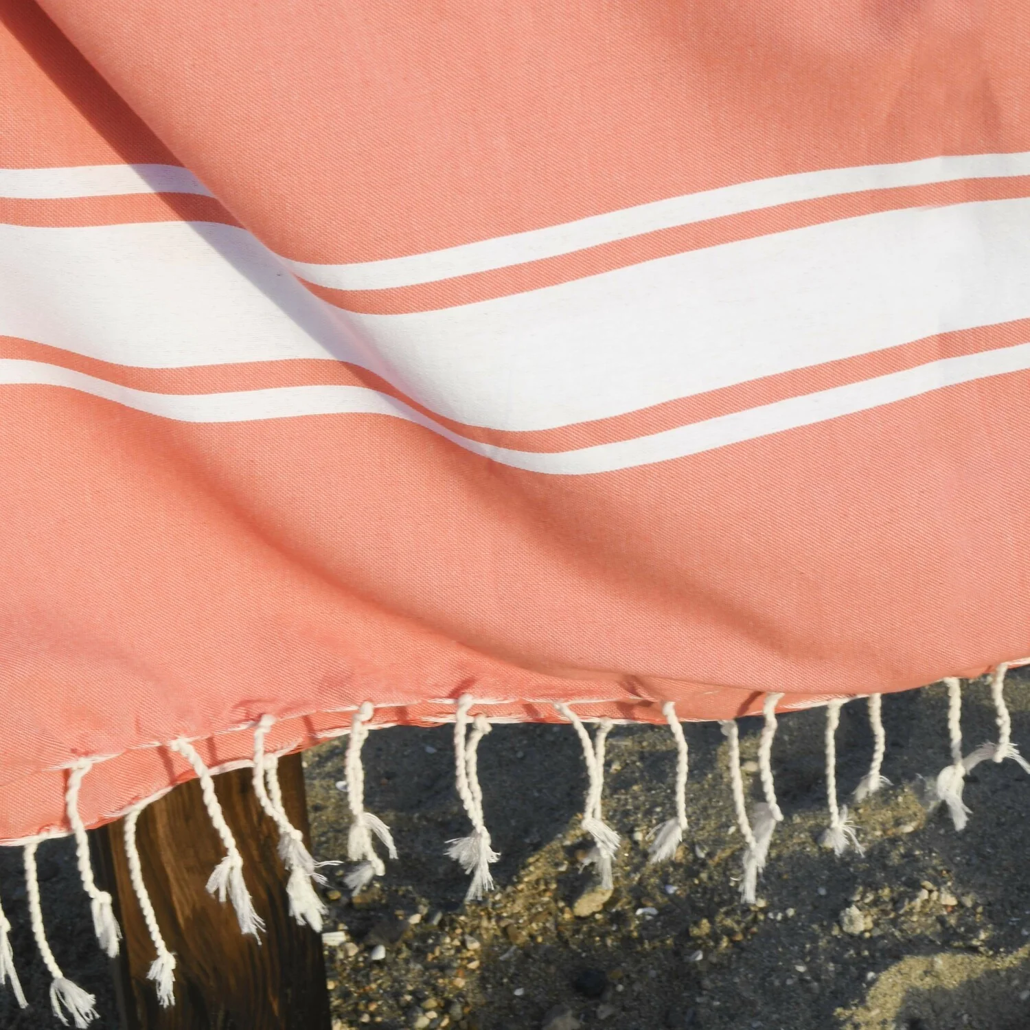 Fouta - Coton - Orange Corail - St Tropez - Image 3