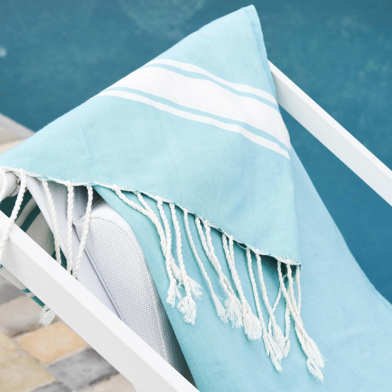 Fouta - Coton - Vert Turquoise - St Tropez - Image 4